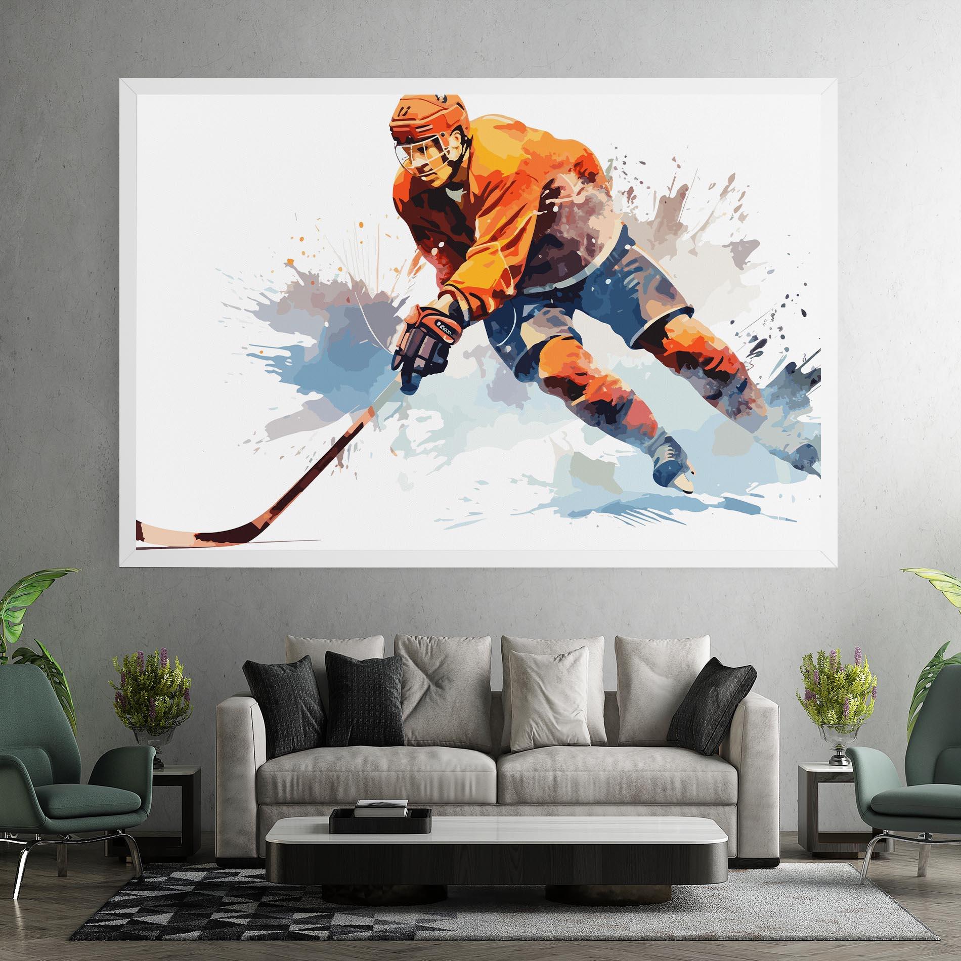 Leinwandbild Orange Hockey mockup 7