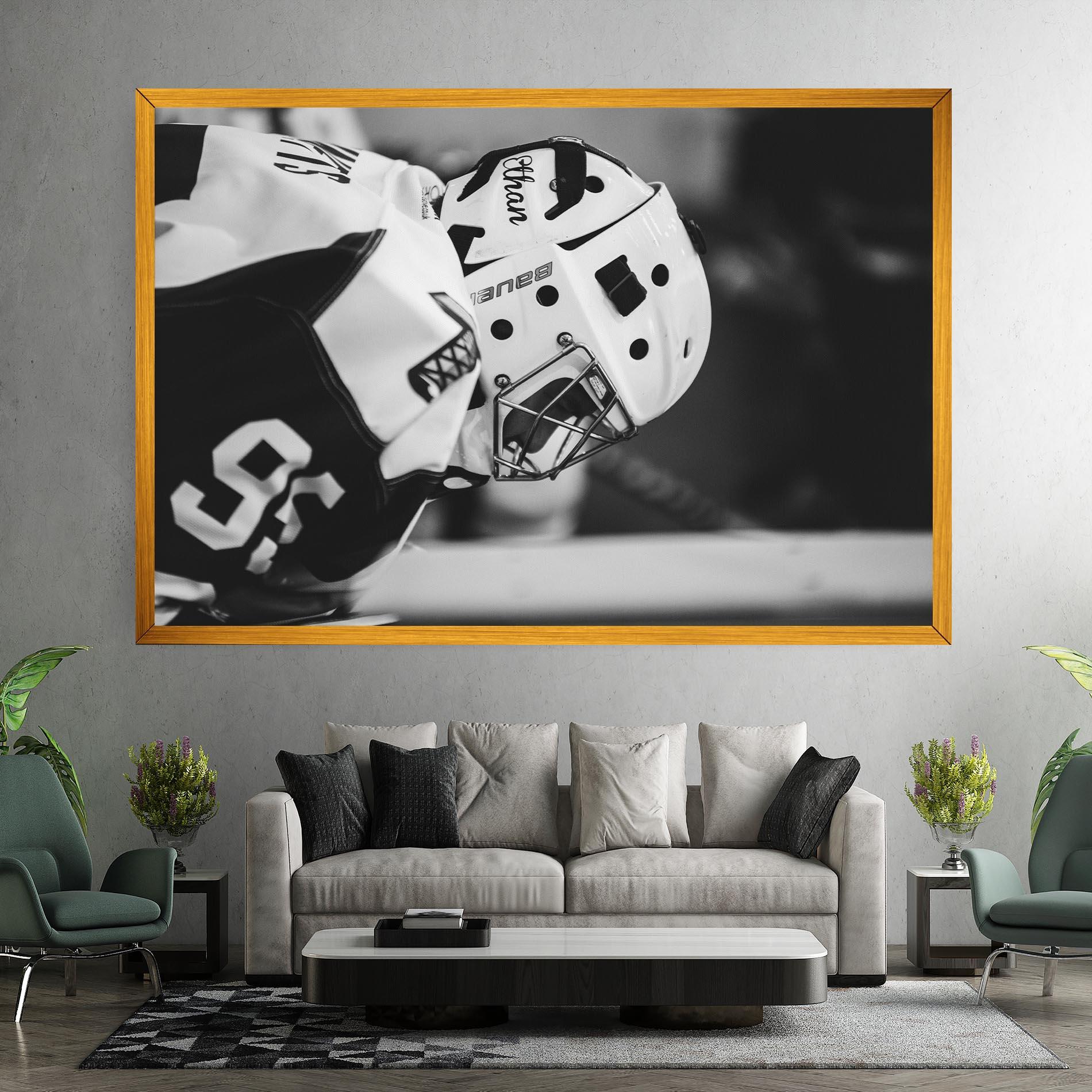 Leinwandbild Black White Hockey mockup 7