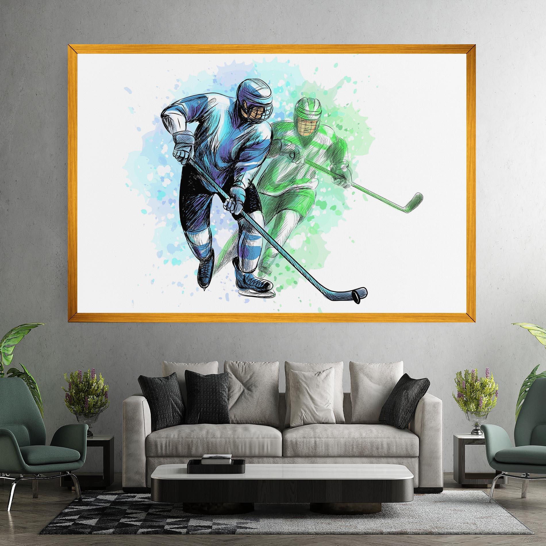 Leinwandbild Green Blue Hockey mockup 7