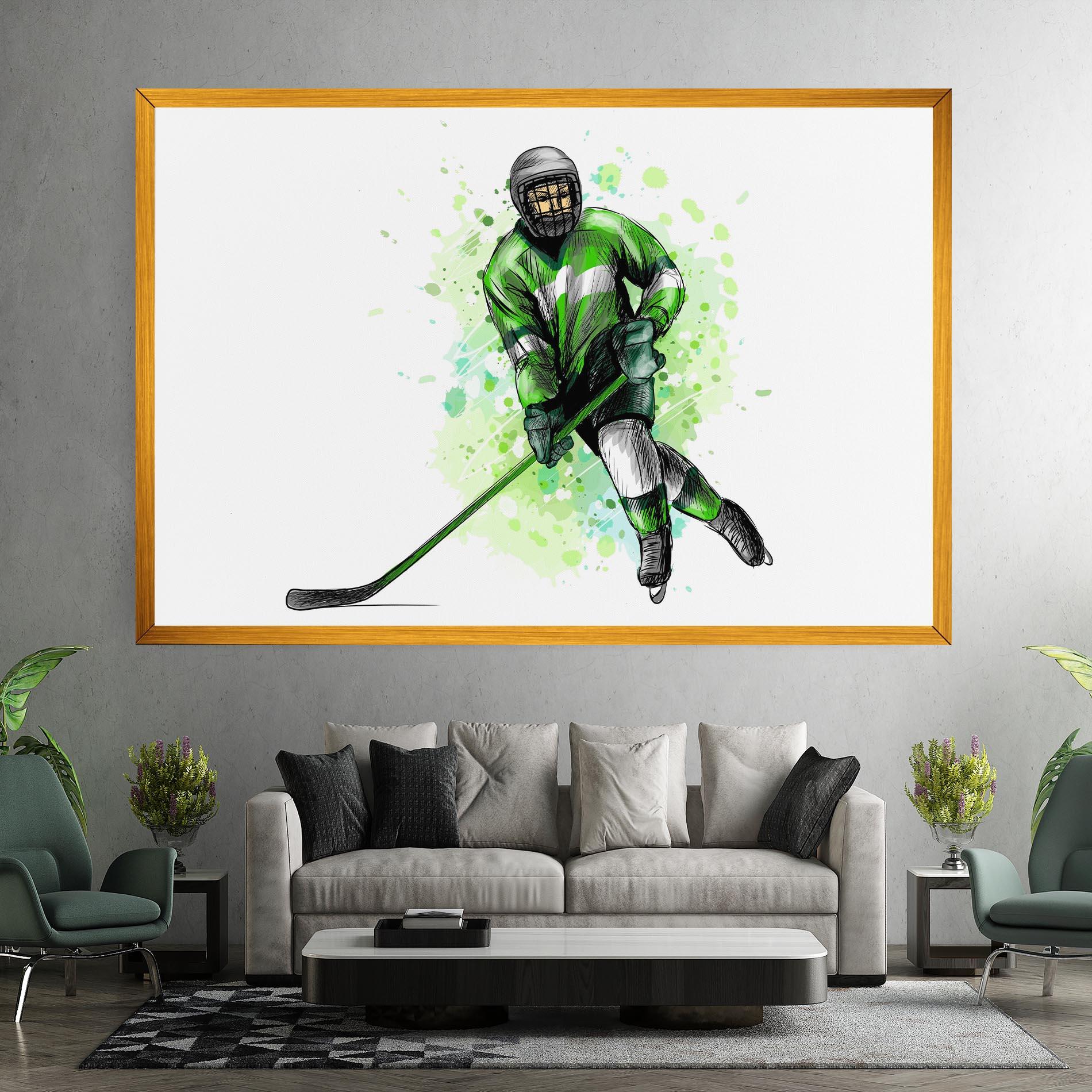 Leinwandbild Green Hockey mockup 7