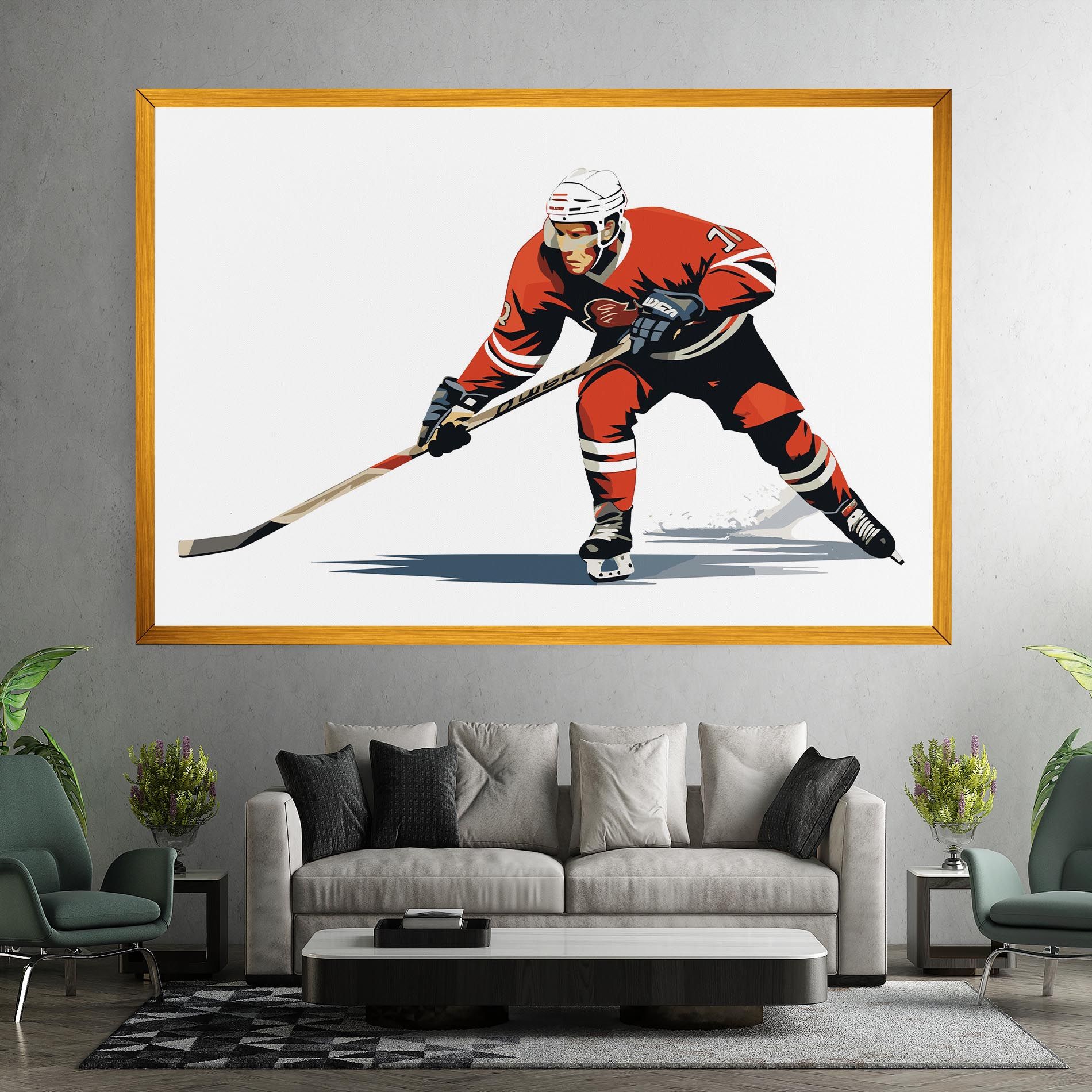 Hockey Orange Player mockup 7