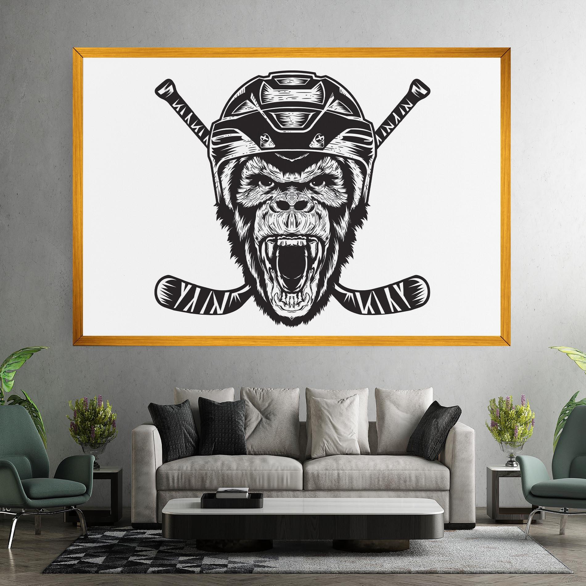 Leinwandbild Monkey Hockey mockup 7