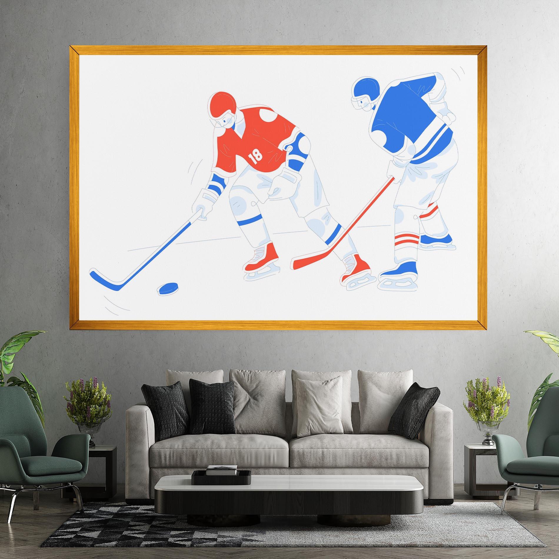 Leinwandbild Orange Blue Hockey mockup 7