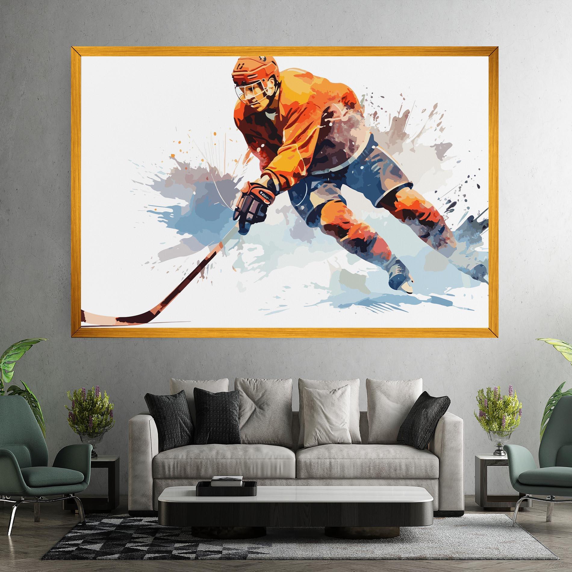 Leinwandbild Orange Hockey mockup 7