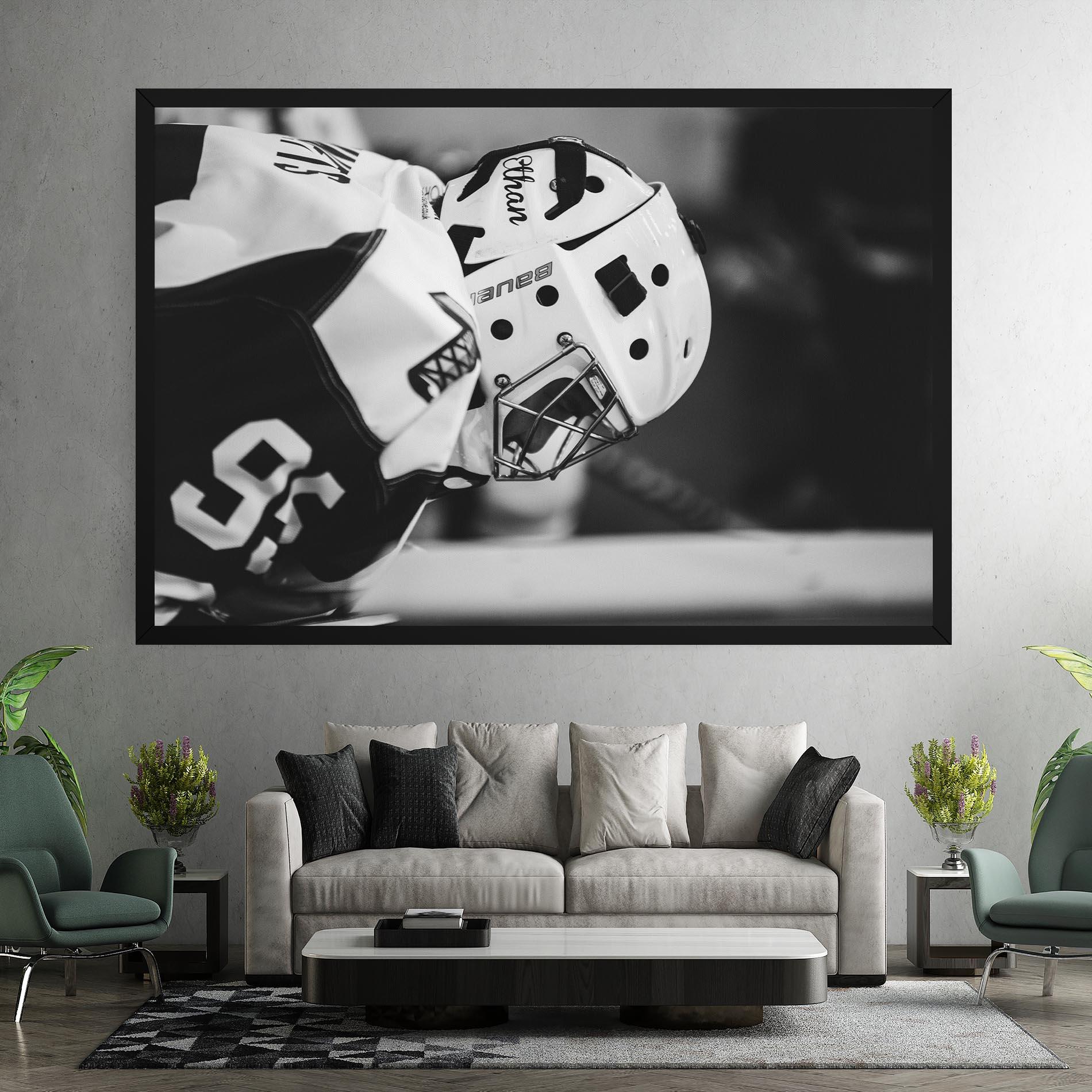 Leinwandbild Black White Hockey mockup 7