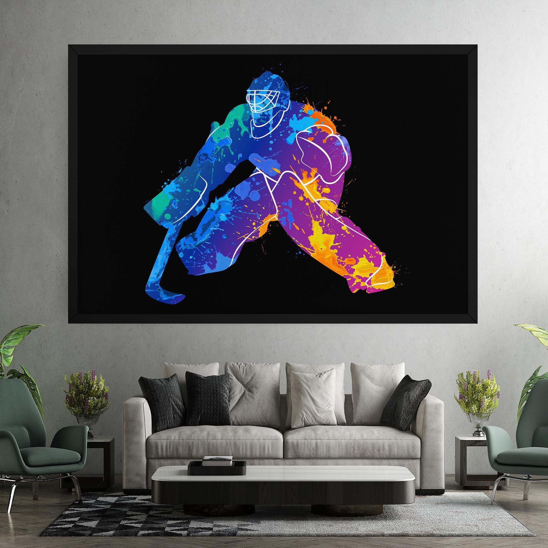 Leinwandbild Blue Purple Hockey mockup 7