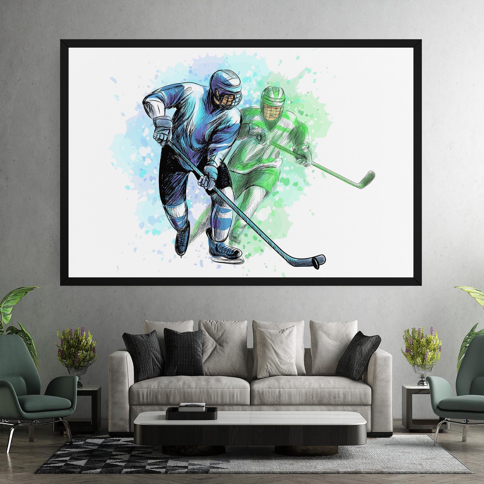 Leinwandbild Green Blue Hockey mockup 7