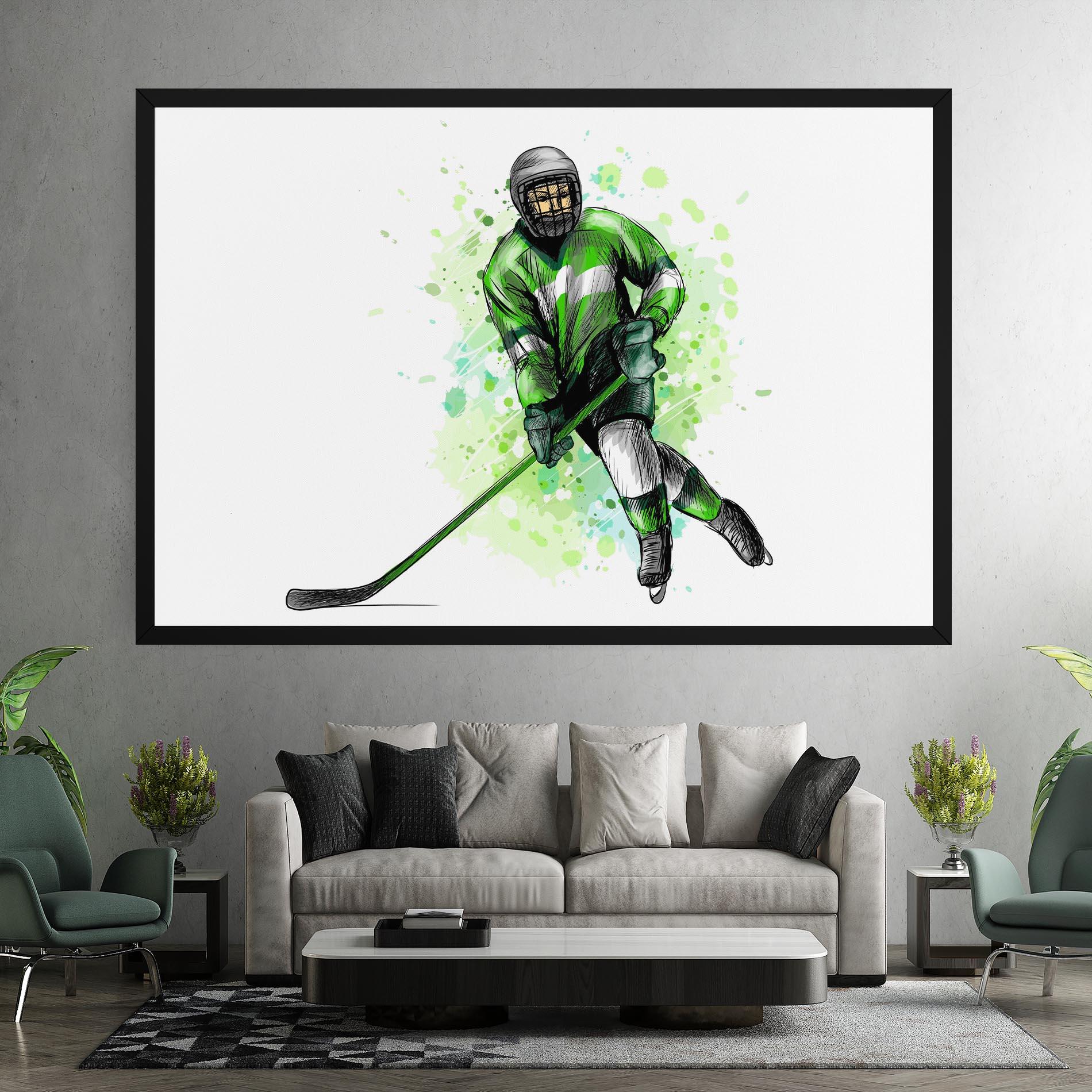 Leinwandbild Green Hockey mockup 7