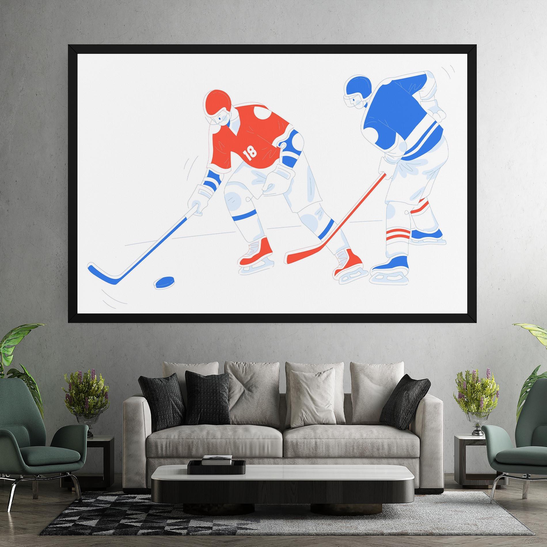 Leinwandbild Orange Blue Hockey mockup 7