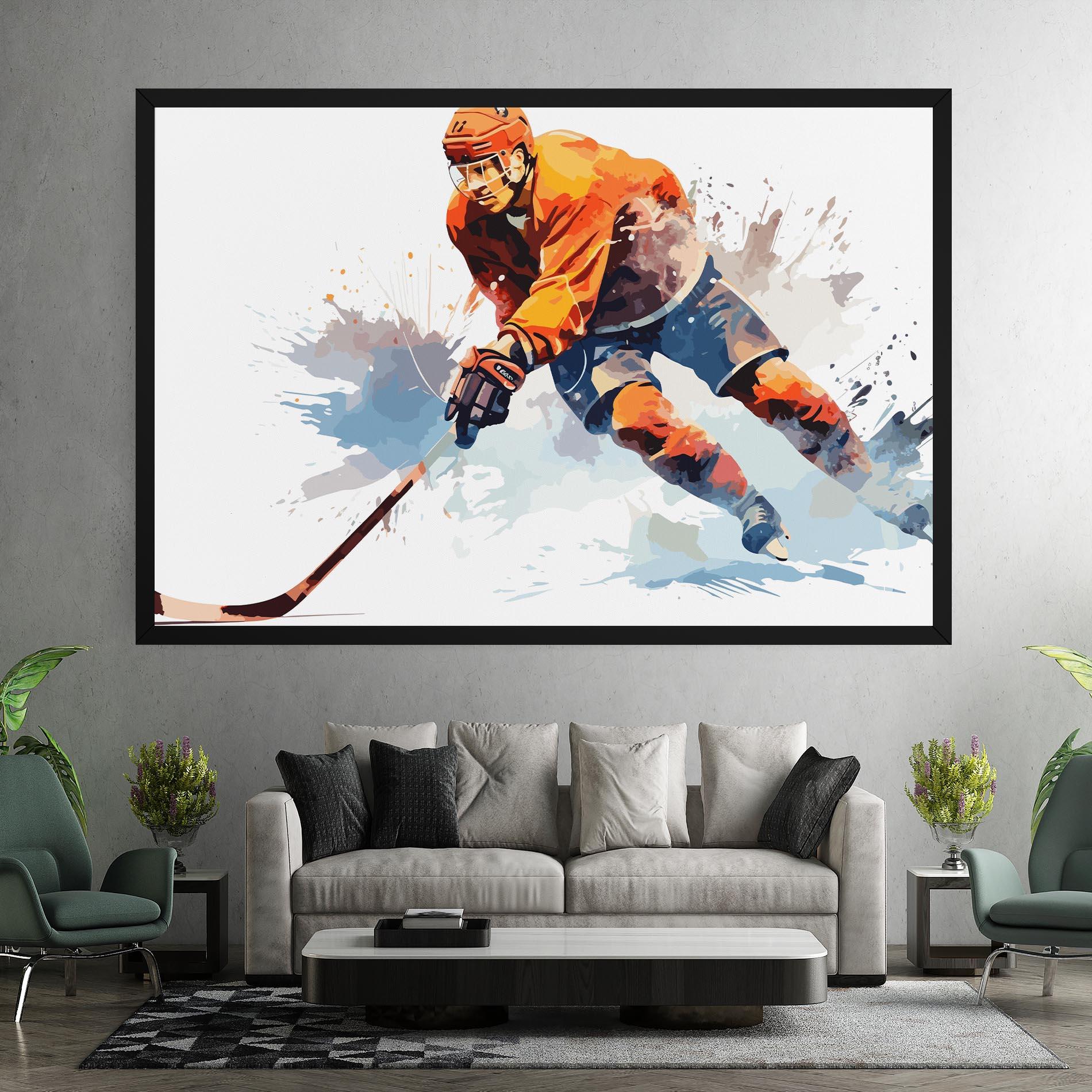 Leinwandbild Orange Hockey mockup 7