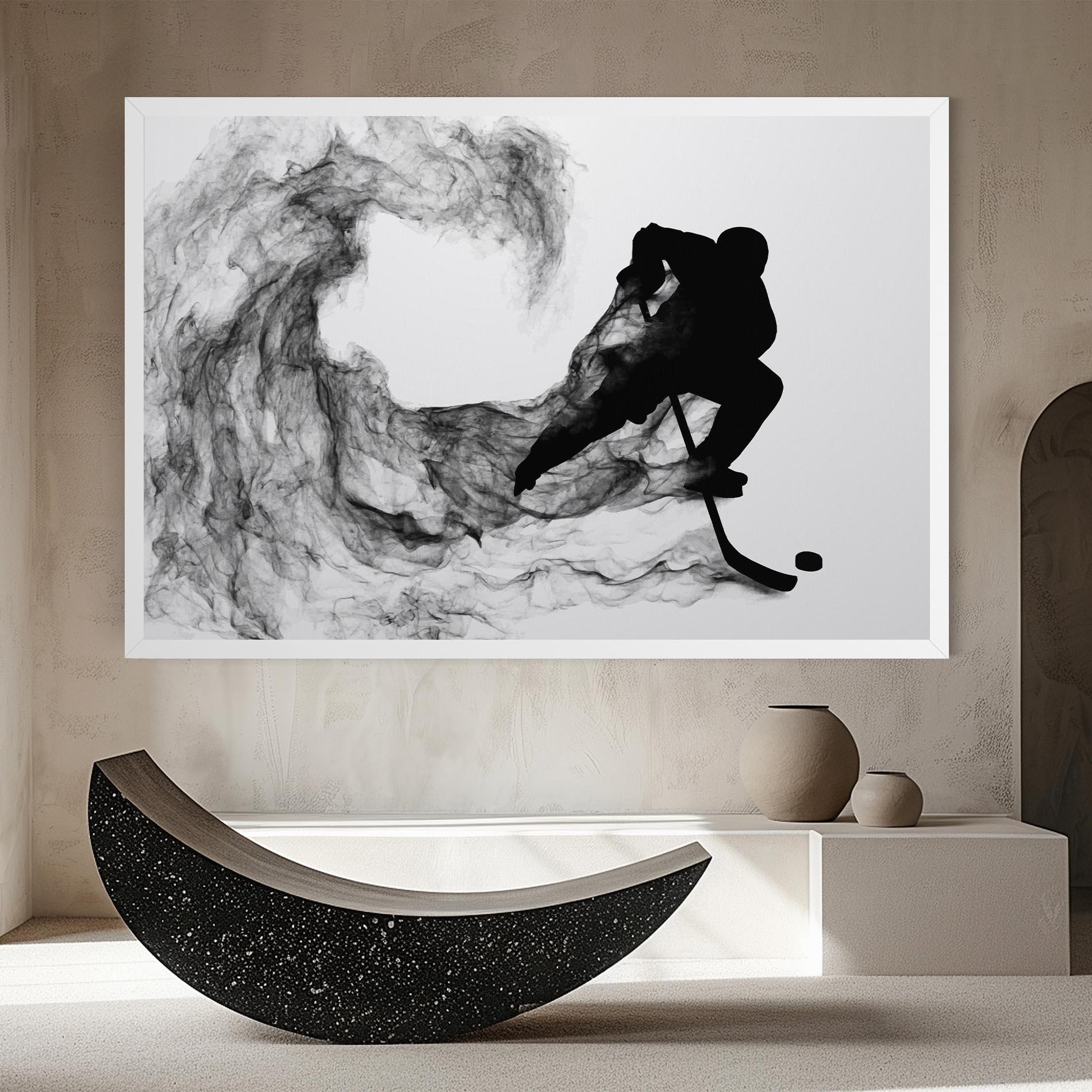 Leinwandbild Black Smoke Hockey mockup 8