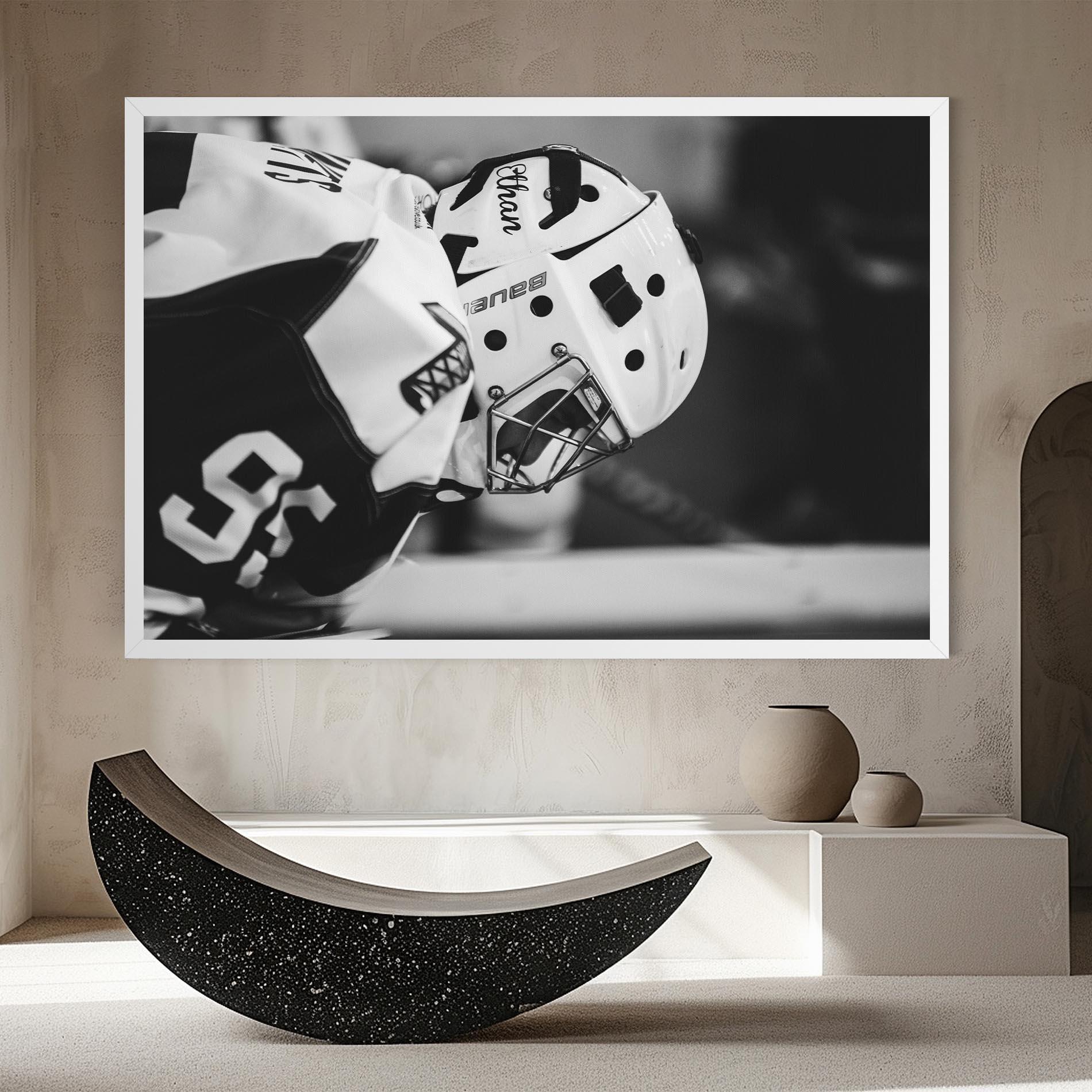 Leinwandbild Black White Hockey mockup 8