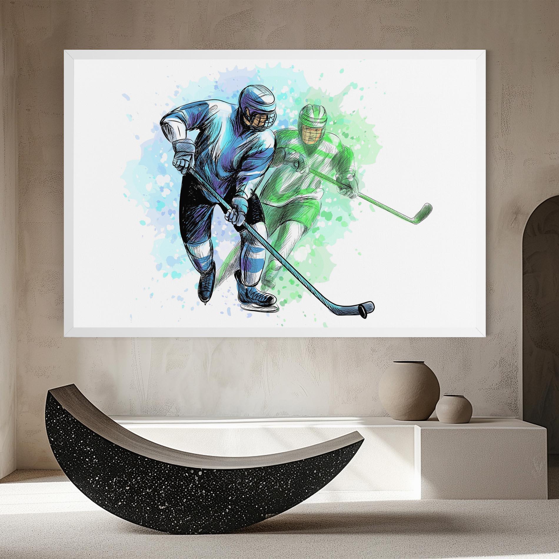 Leinwandbild Green Blue Hockey mockup 8
