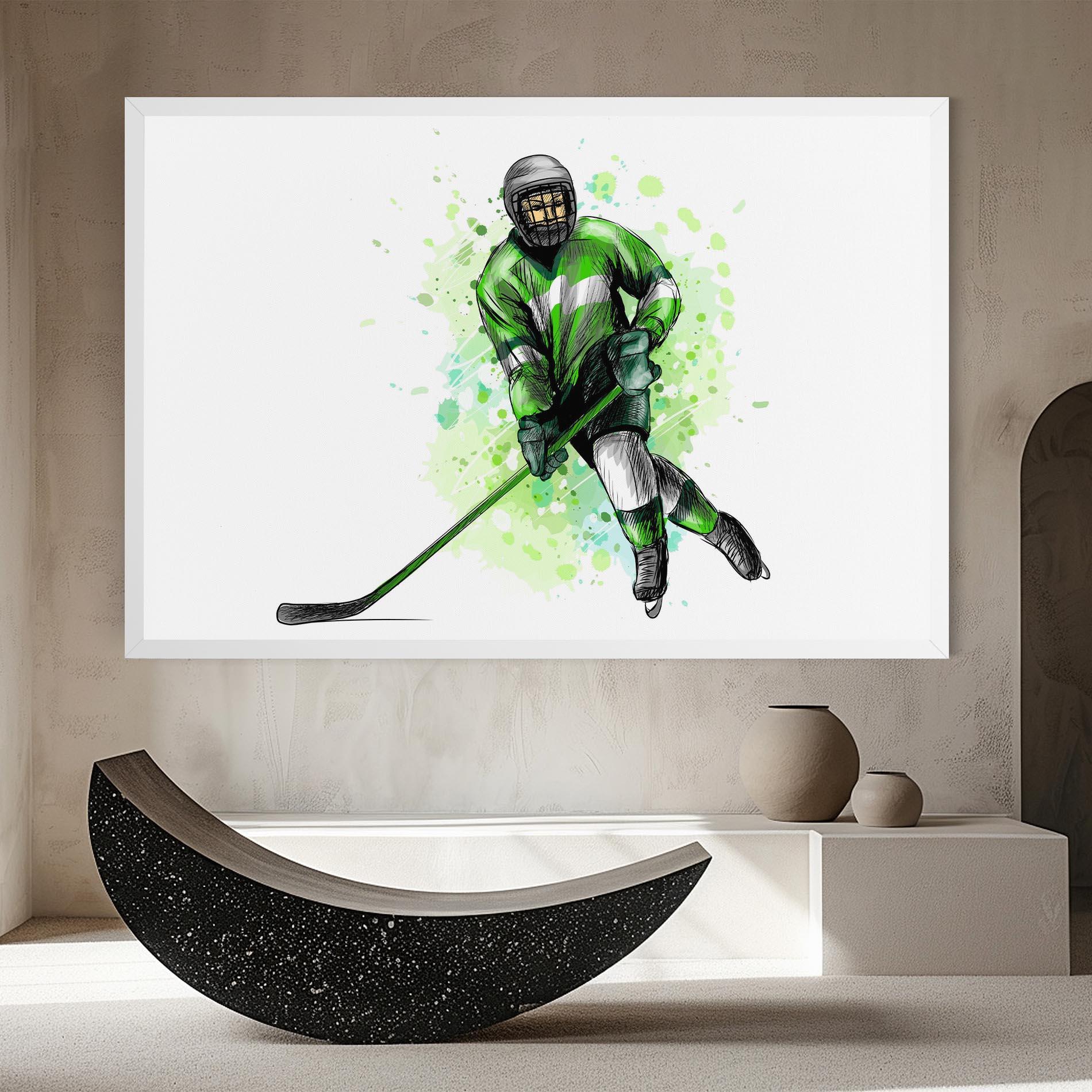 Leinwandbild Green Hockey mockup 8