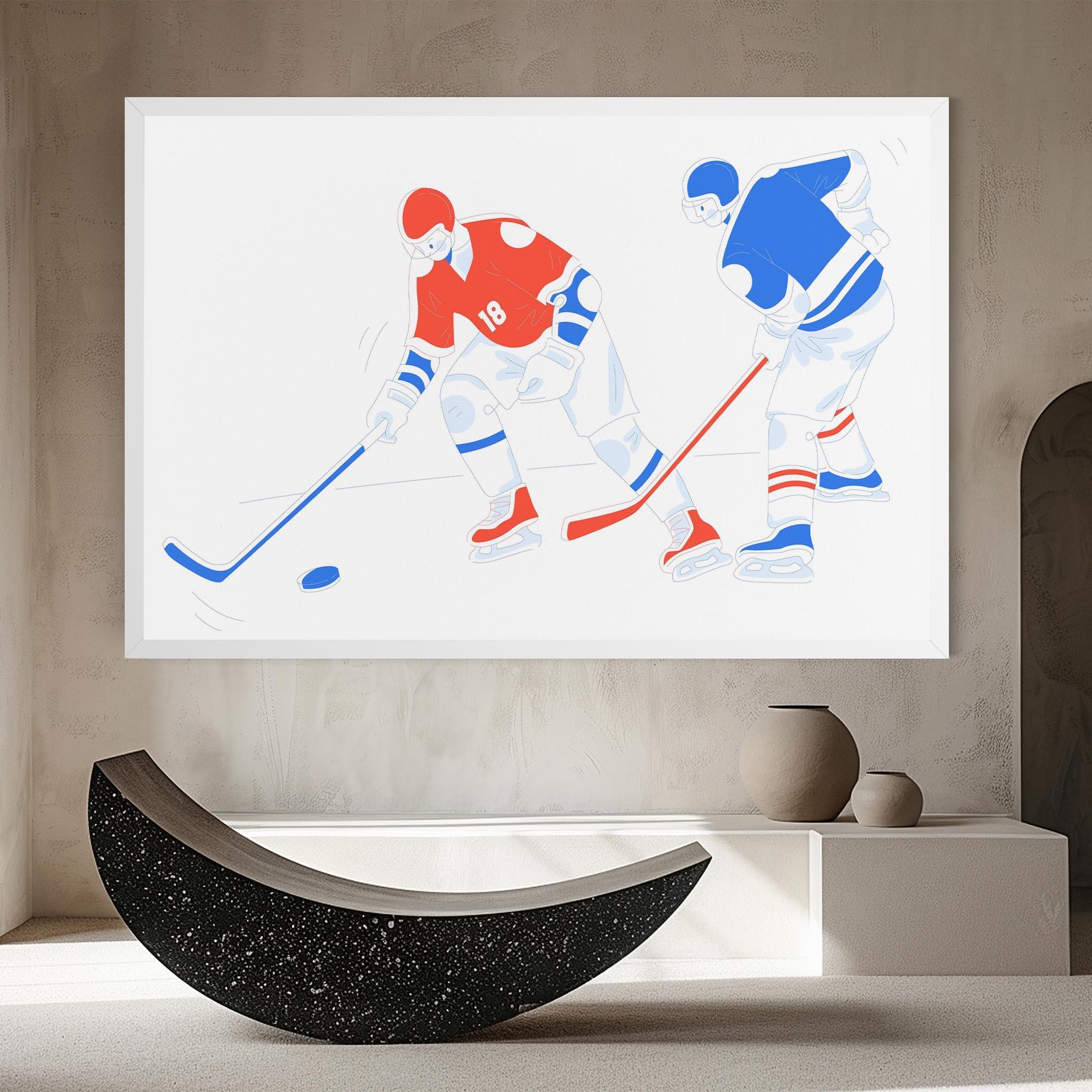 Leinwandbild Orange Blue Hockey mockup 8