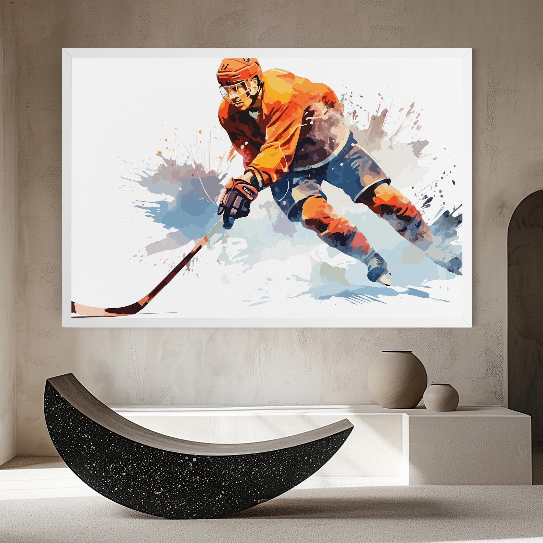 Leinwandbild Orange Hockey mockup 8