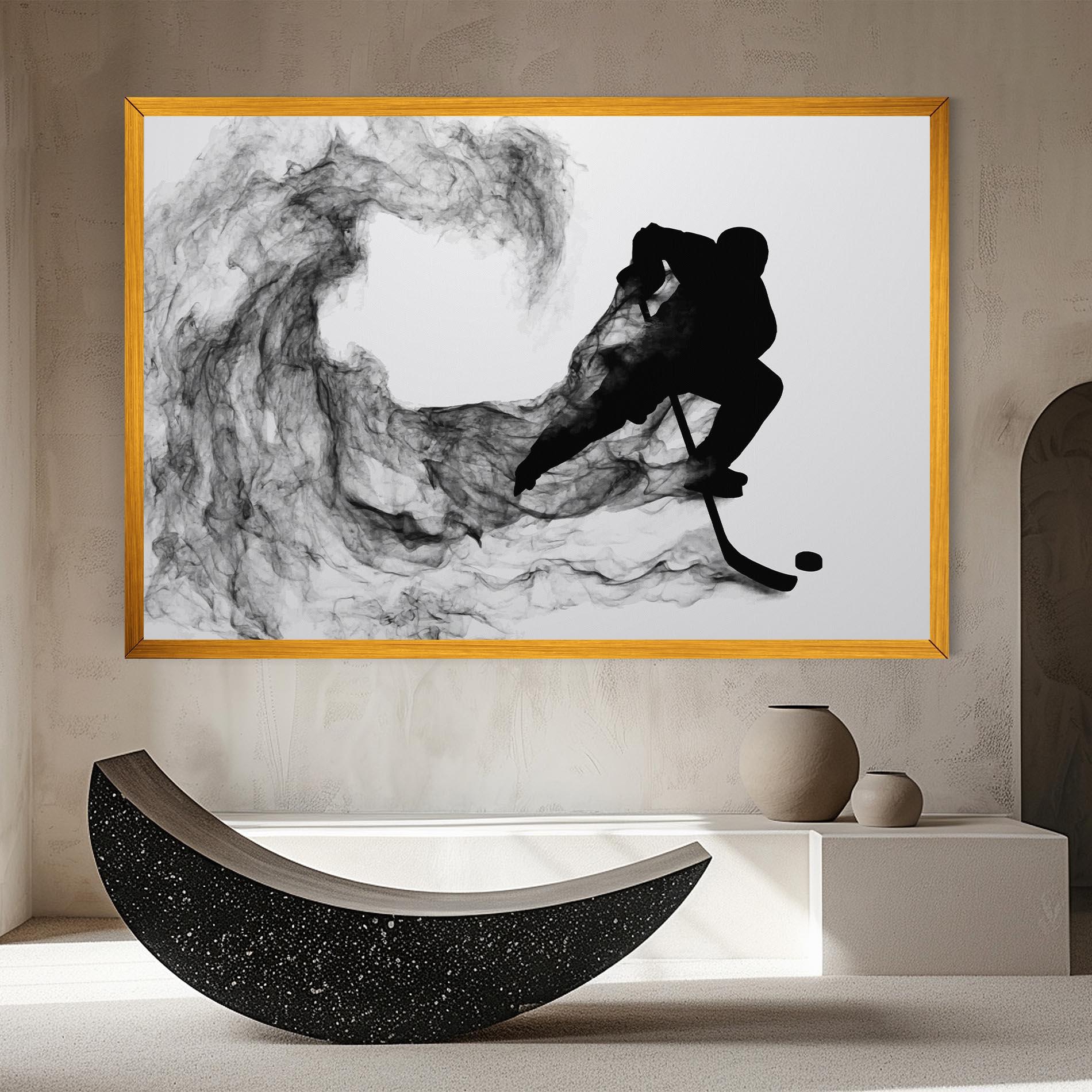 Leinwandbild Black Smoke Hockey mockup 8