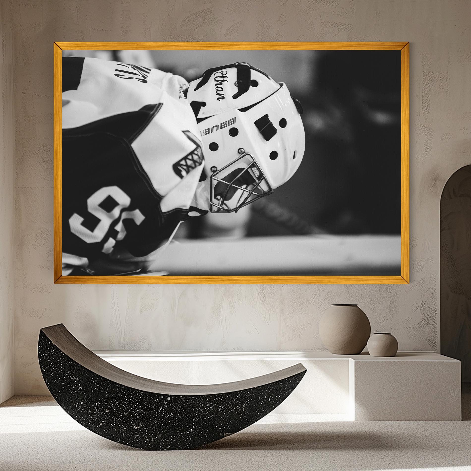 Leinwandbild Black White Hockey mockup 8