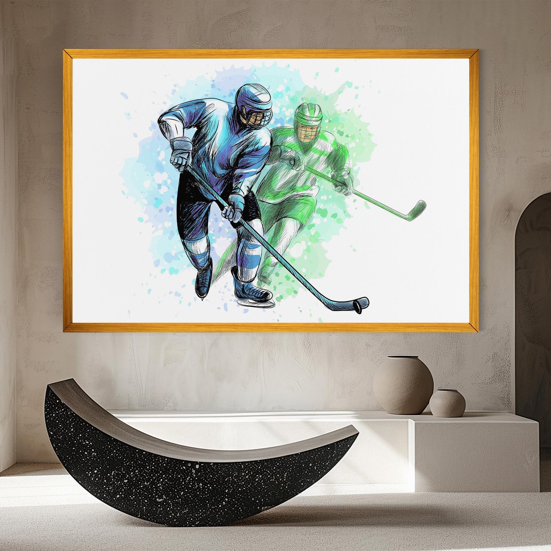 Leinwandbild Green Blue Hockey mockup 8