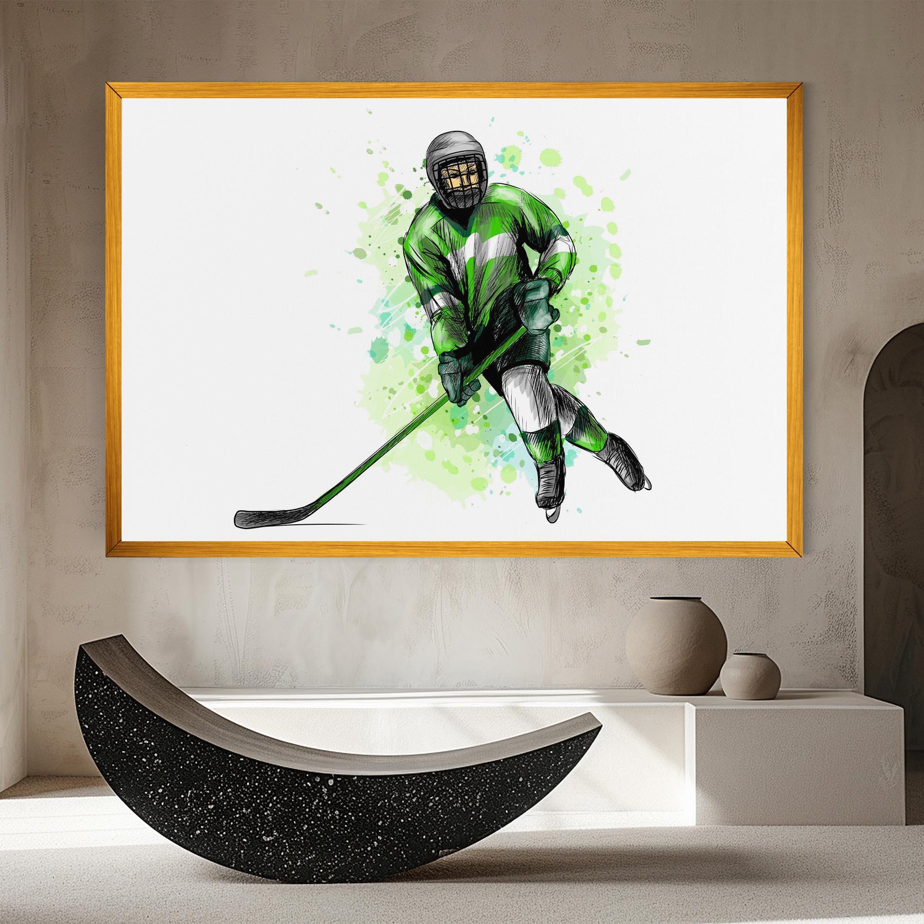 Leinwandbild Green Hockey mockup 8