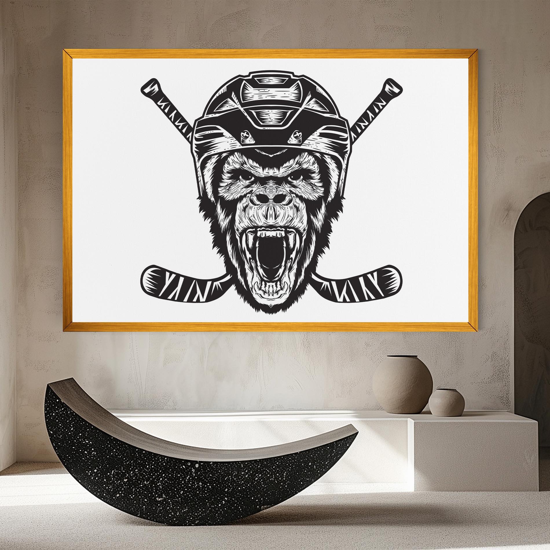 Leinwandbild Monkey Hockey mockup 8