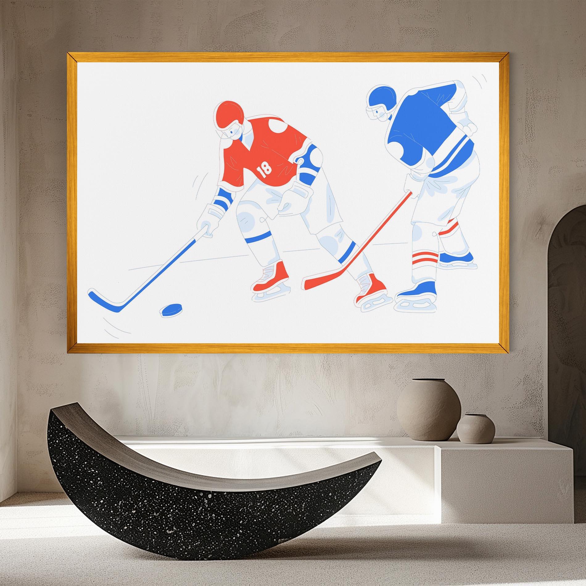 Leinwandbild Orange Blue Hockey mockup 8