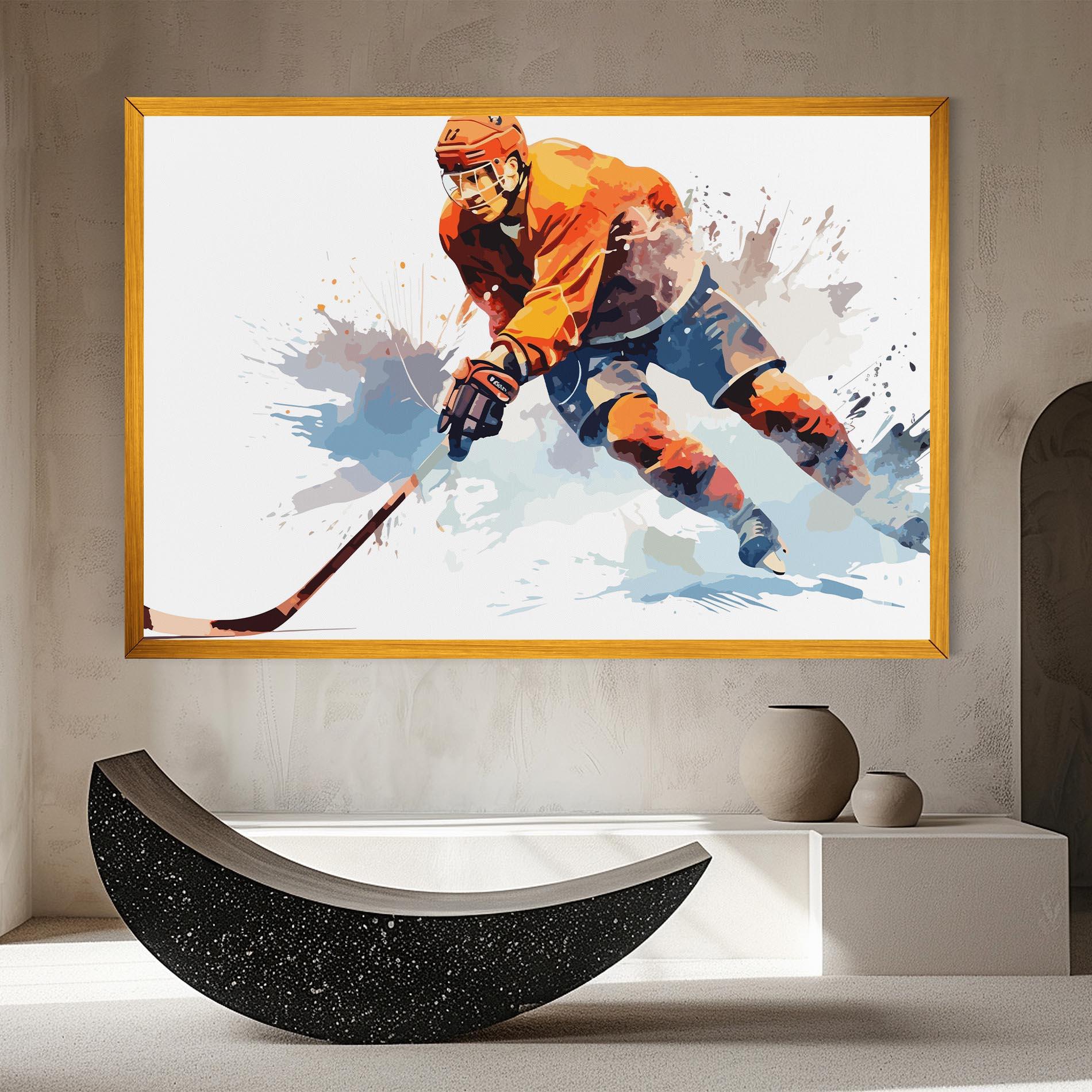 Leinwandbild Orange Hockey mockup 8
