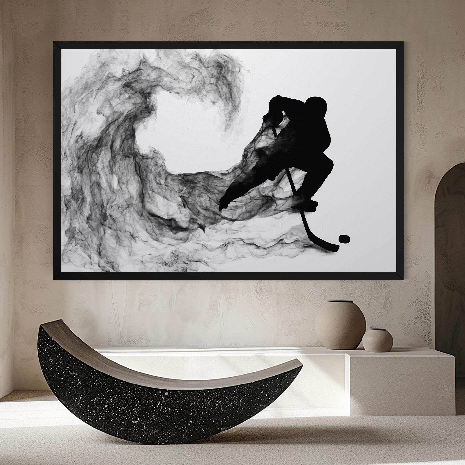 Leinwandbild Black Smoke Hockey mockup 8