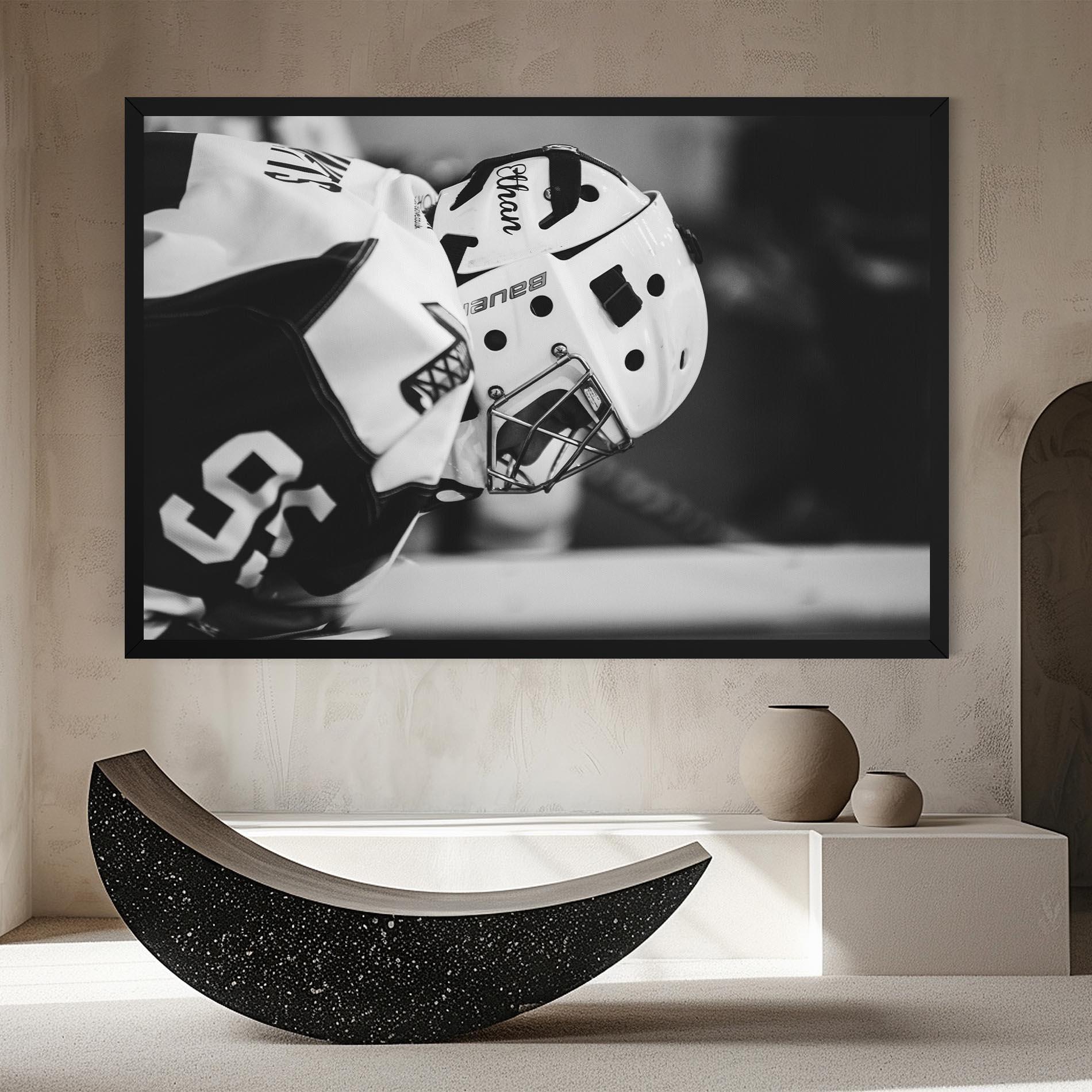 Leinwandbild Black White Hockey mockup 8