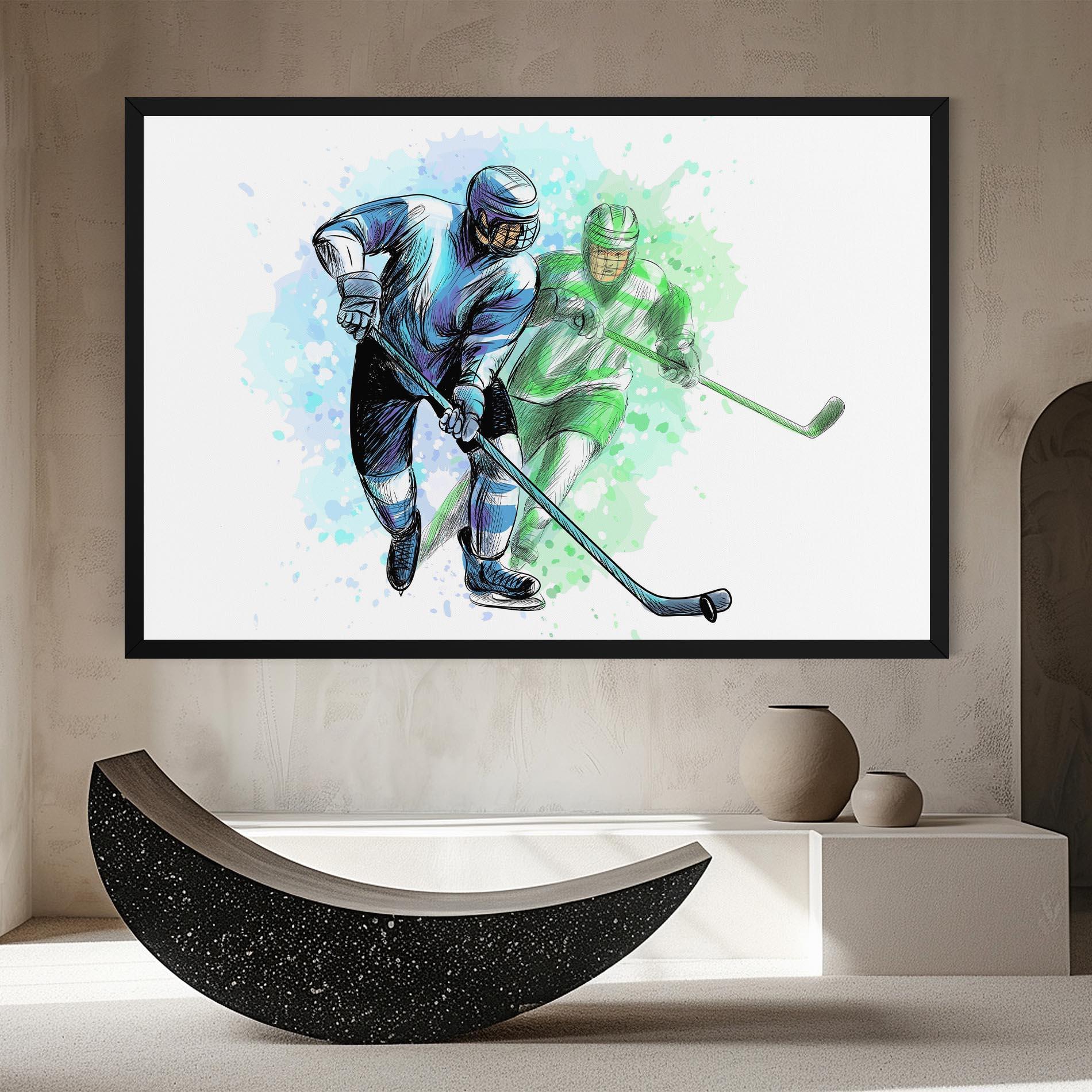 Leinwandbild Green Blue Hockey mockup 8