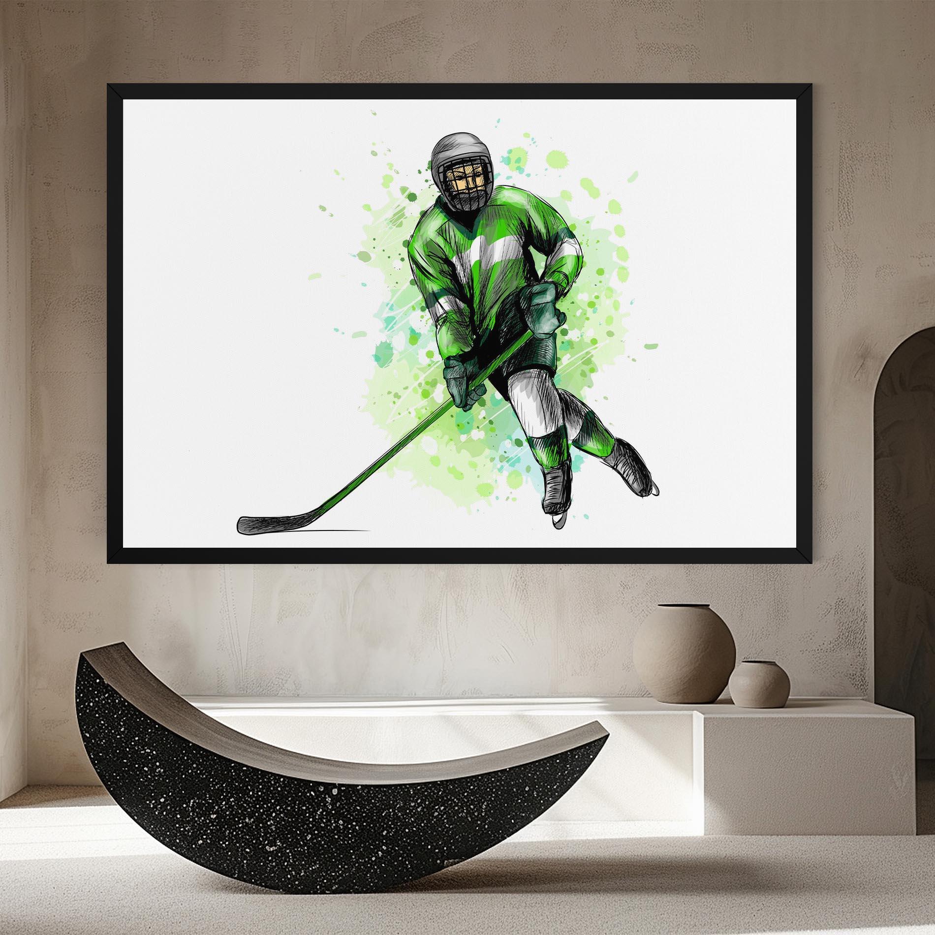 Leinwandbild Green Hockey mockup 8
