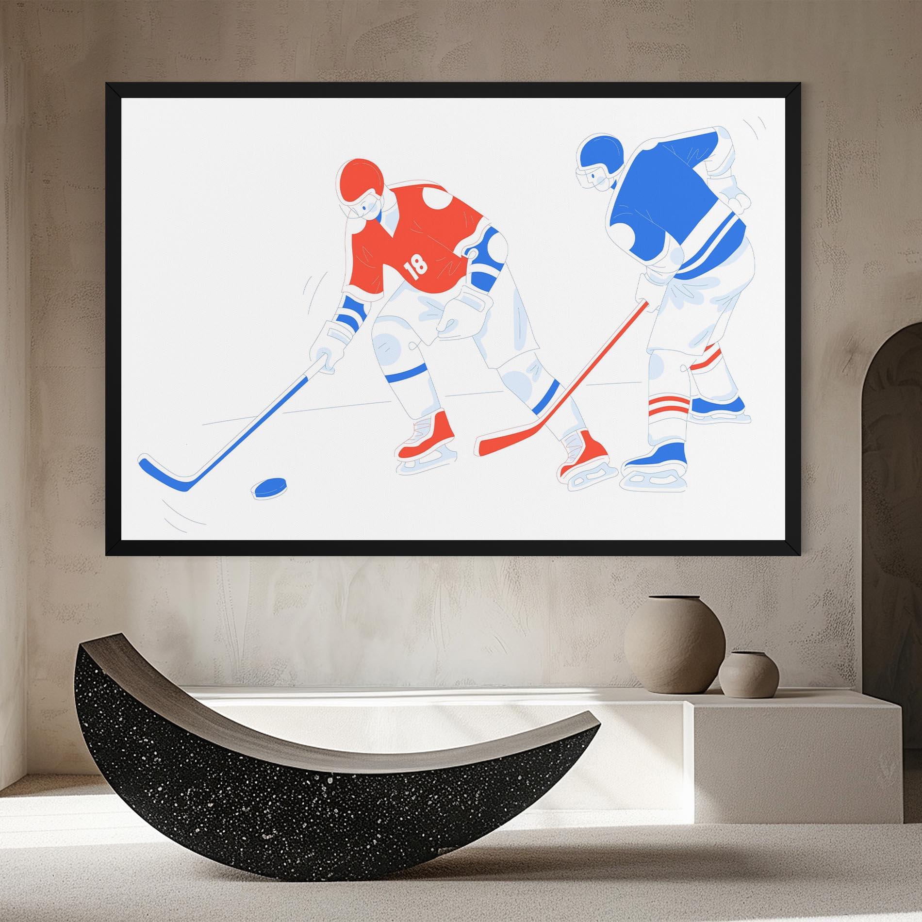 Leinwandbild Orange Blue Hockey mockup 8