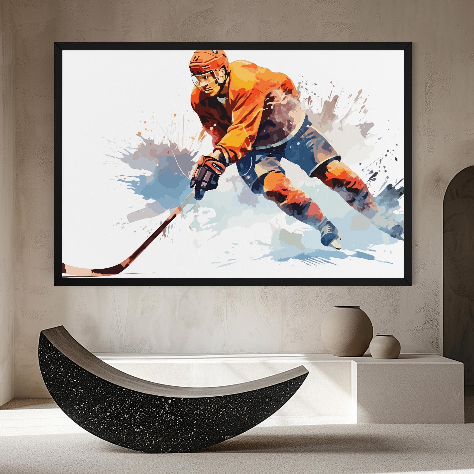 Leinwandbild Orange Hockey mockup 8