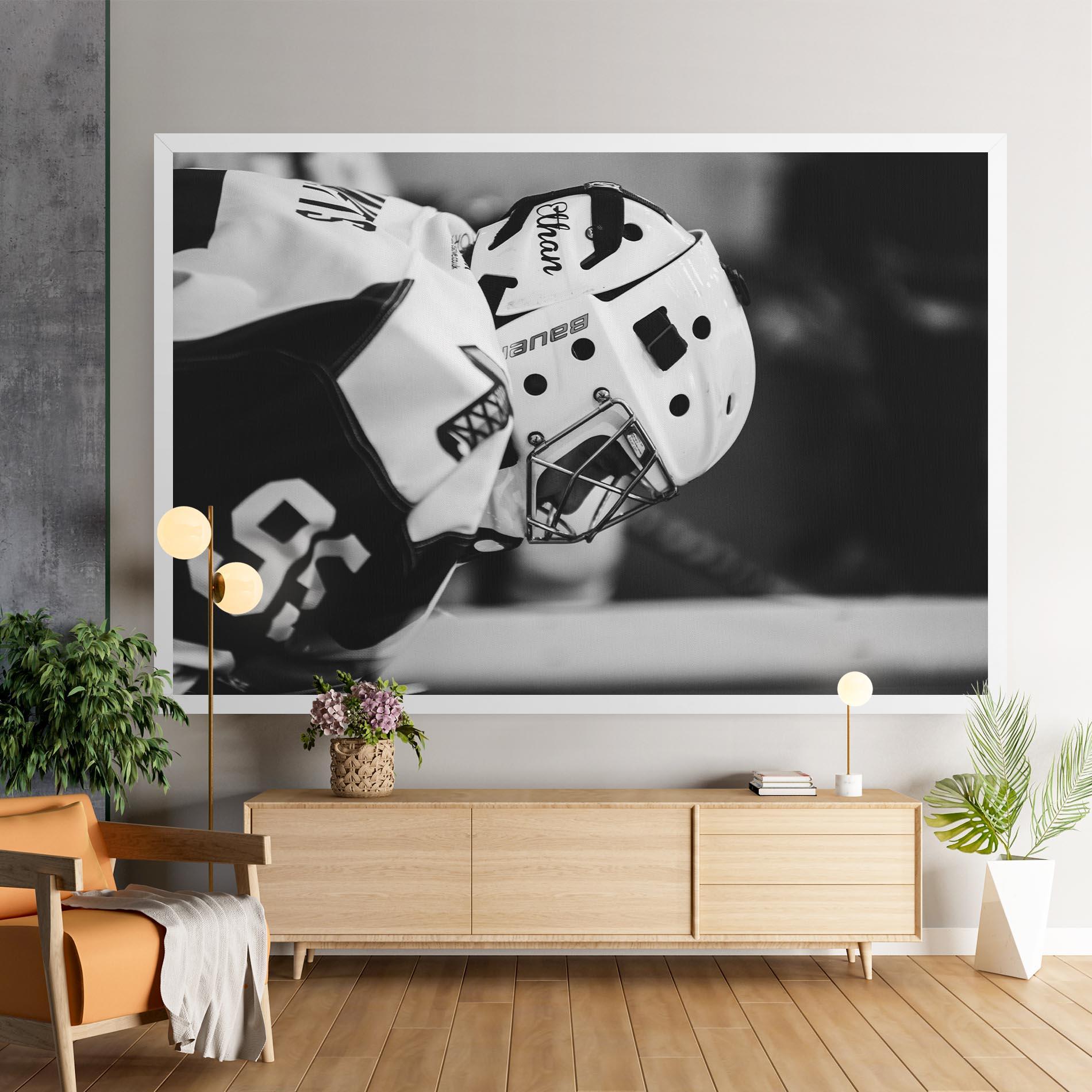 Leinwandbild Black White Hockey mockup 9