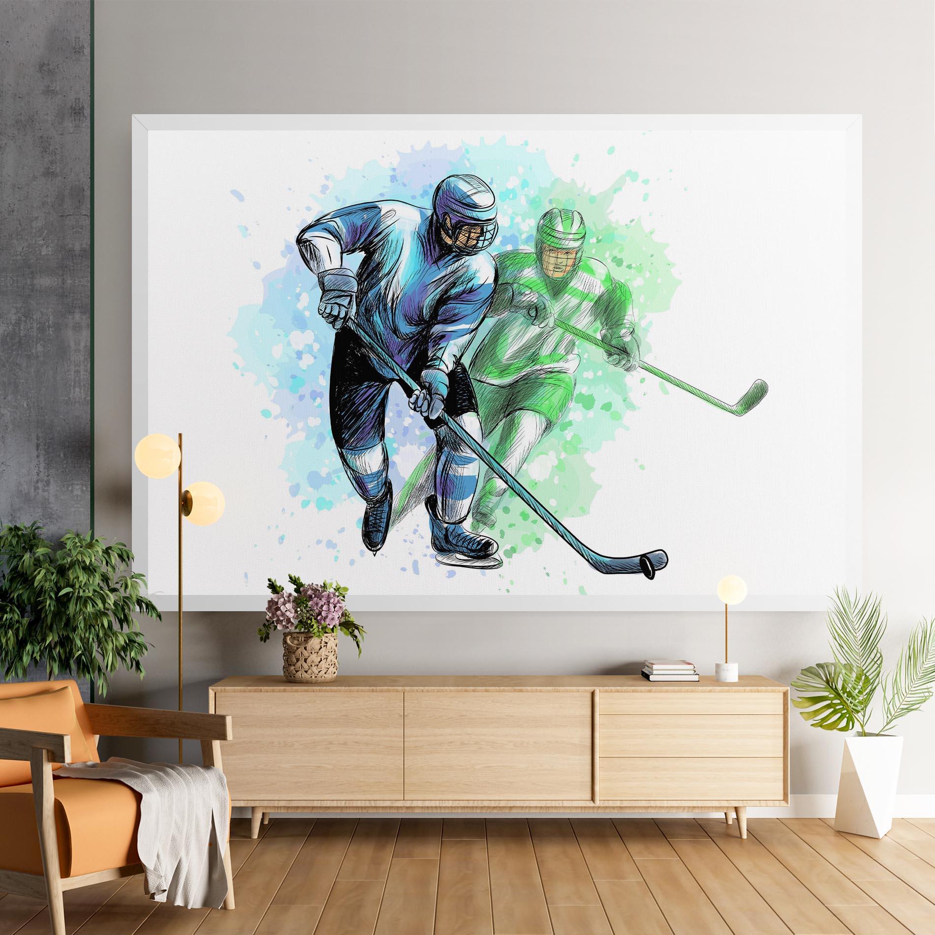 Leinwandbild Green Blue Hockey mockup 9