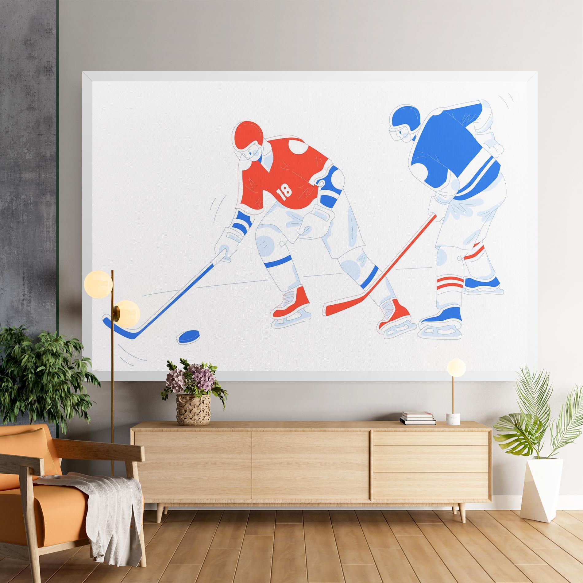 Leinwandbild Orange Blue Hockey mockup 9