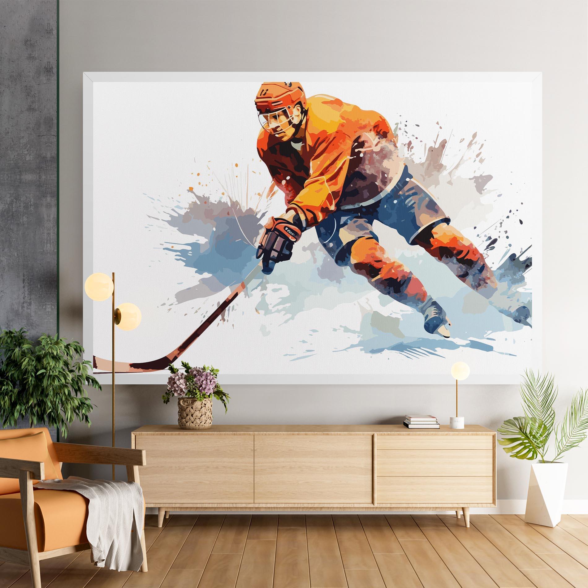 Leinwandbild Orange Hockey mockup 9
