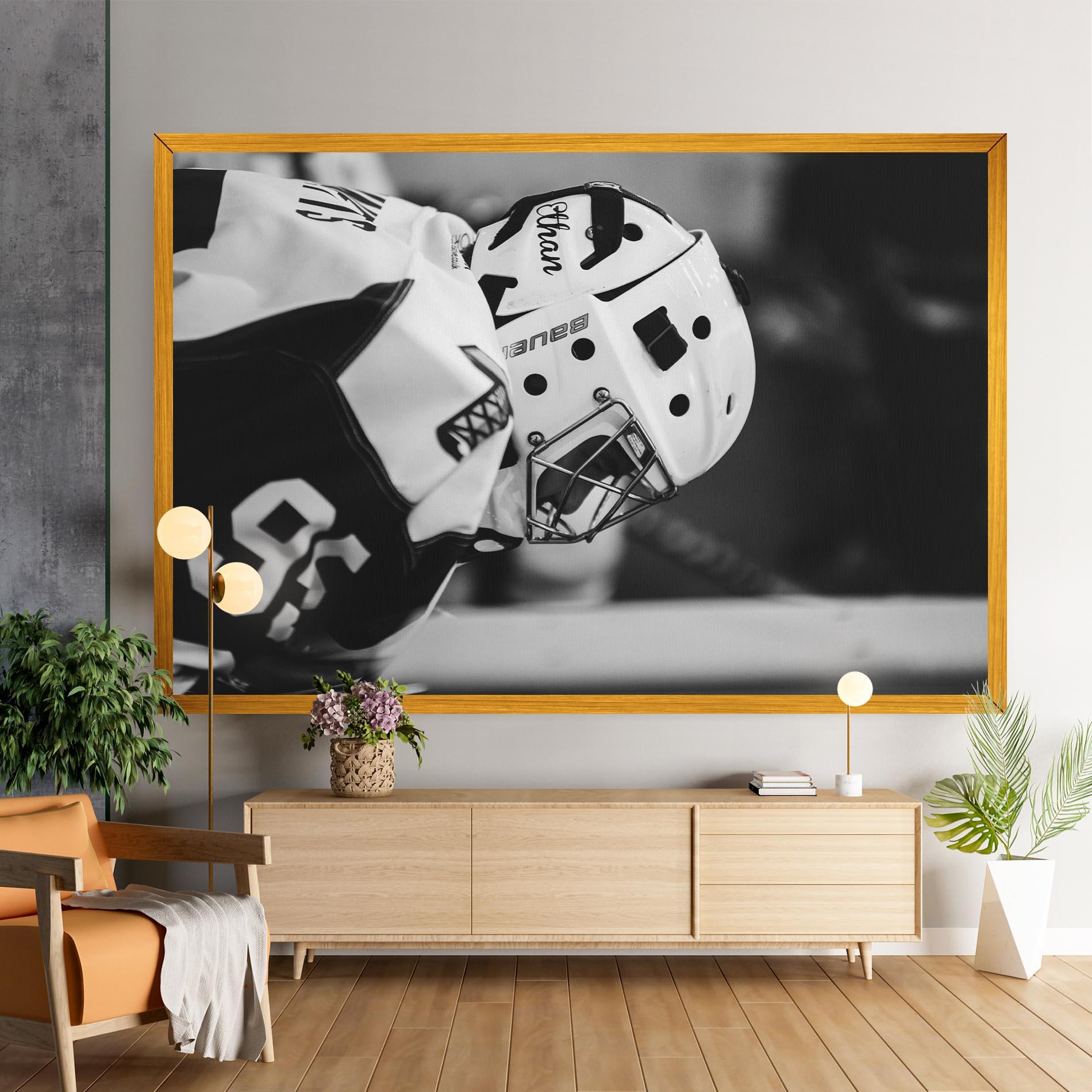 Leinwandbild Black White Hockey mockup 9