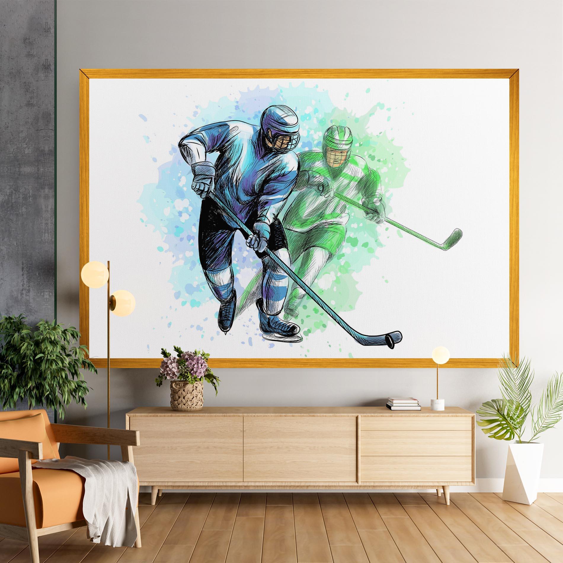 Leinwandbild Green Blue Hockey mockup 9