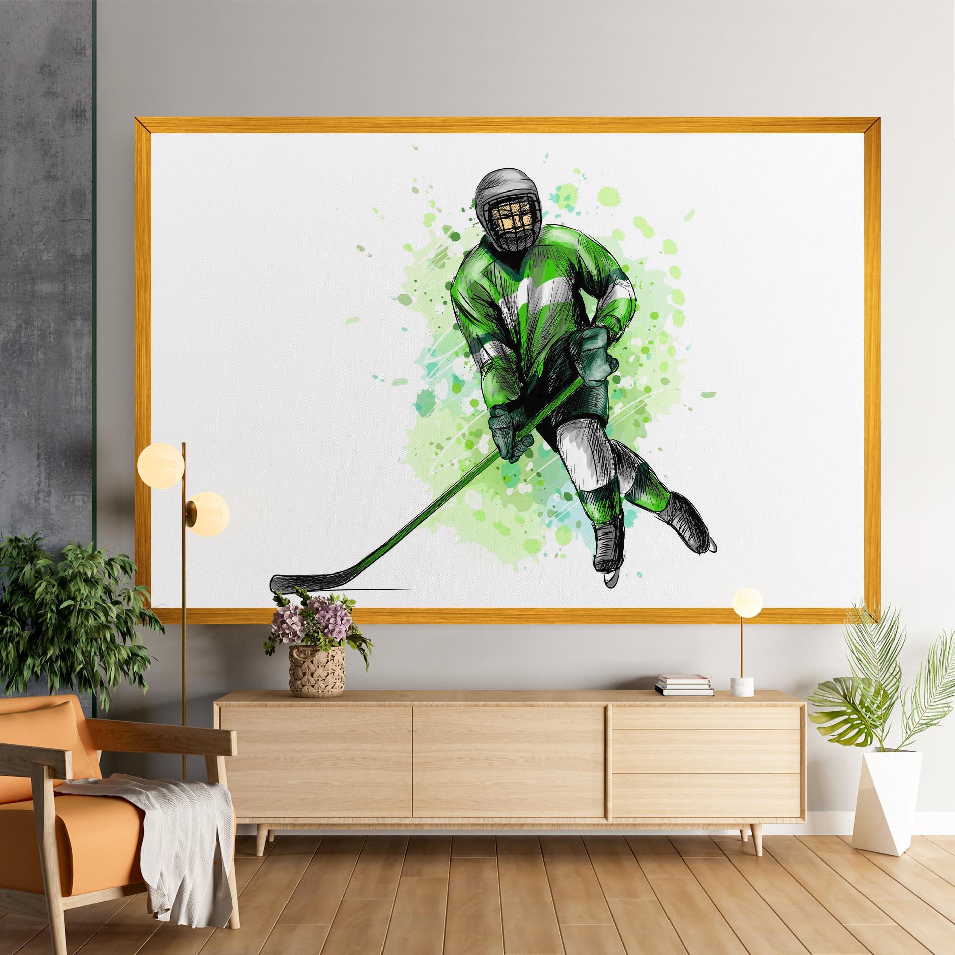 Leinwandbild Green Hockey mockup 9