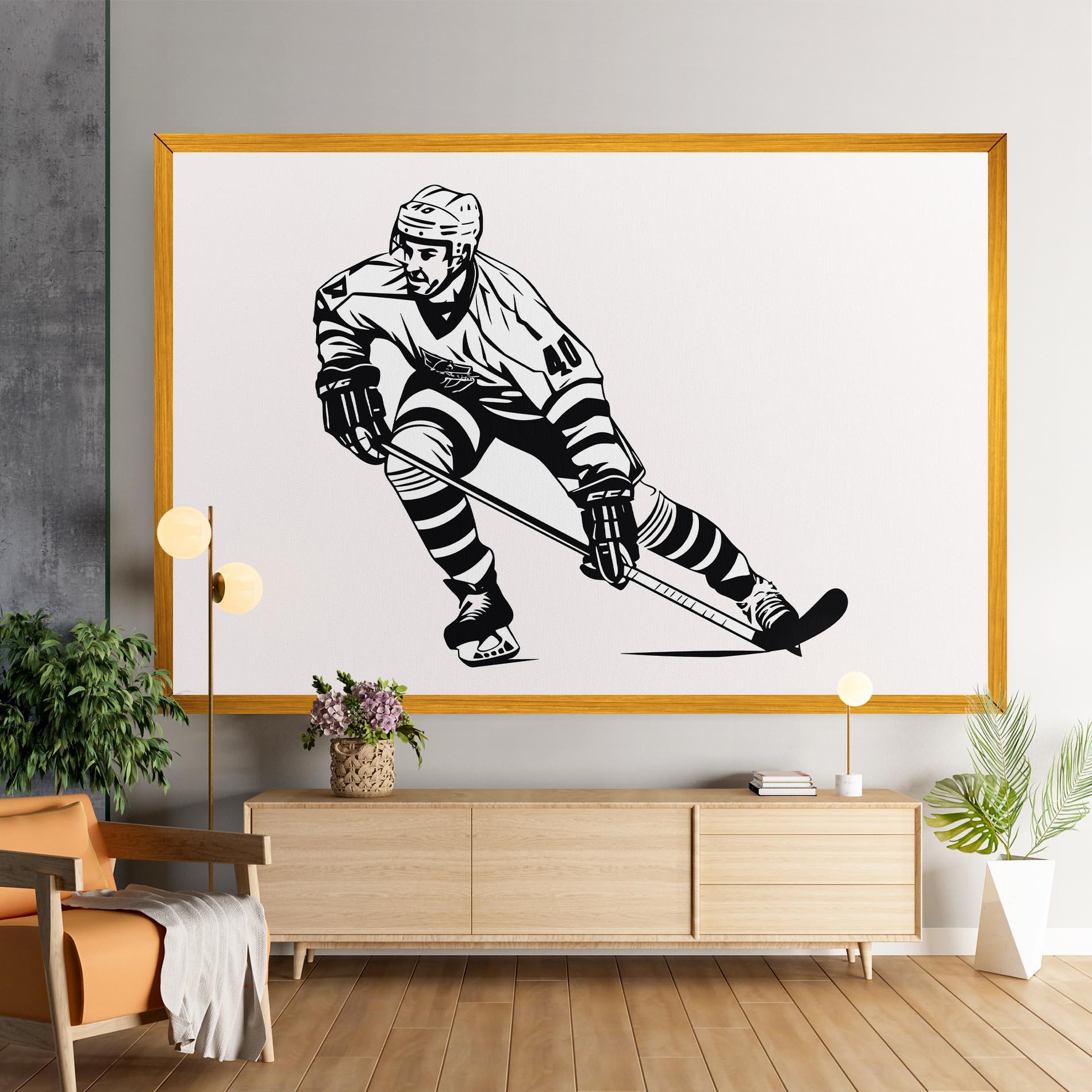 Leinwandbild Hockey Player mockup 9