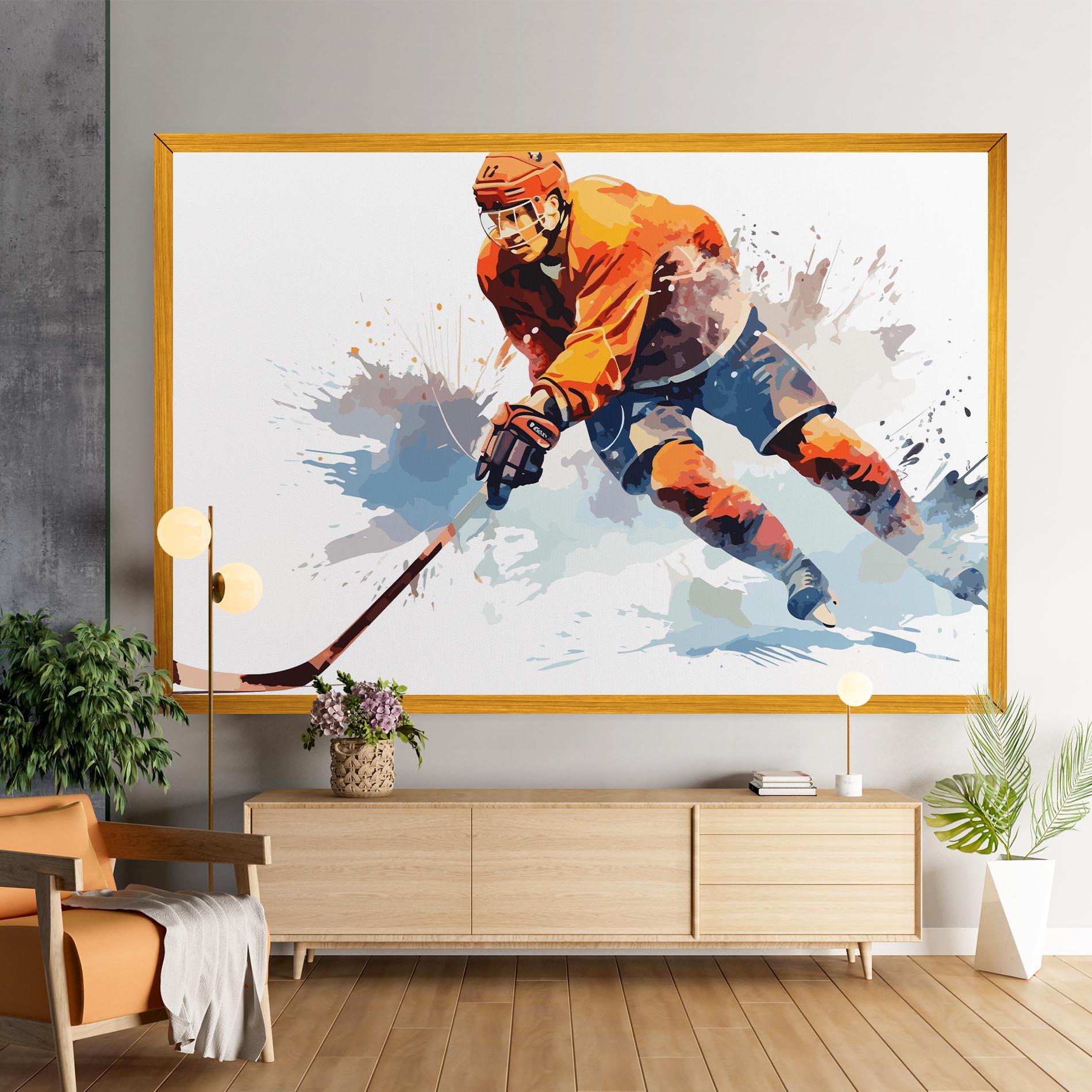 Leinwandbild Orange Hockey mockup 9
