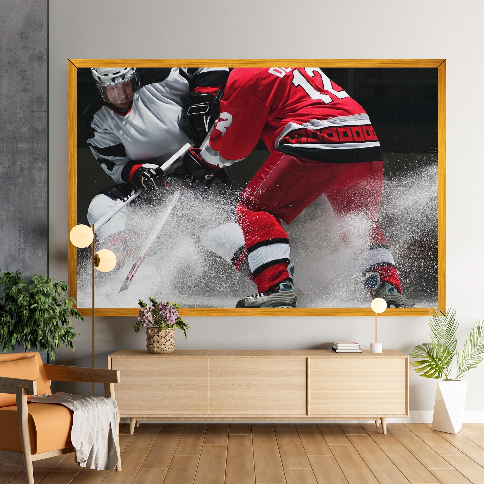 Leinwandbild Red Hokey Player mockup 9