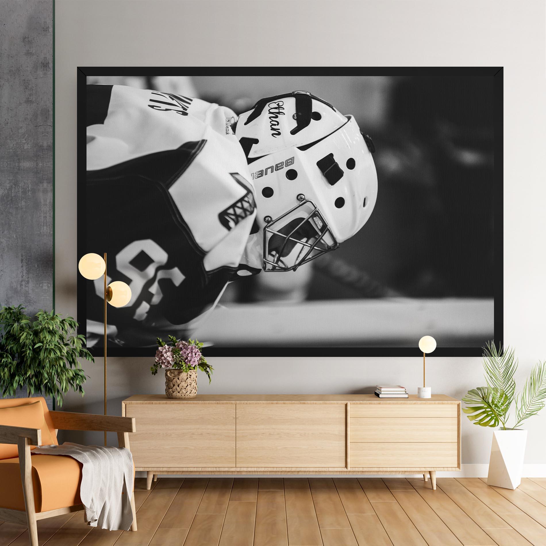 Leinwandbild Black White Hockey mockup 9