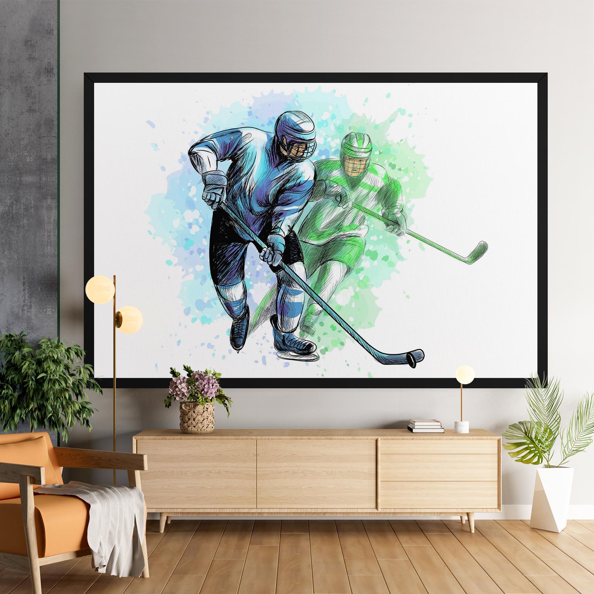 Leinwandbild Green Blue Hockey mockup 9