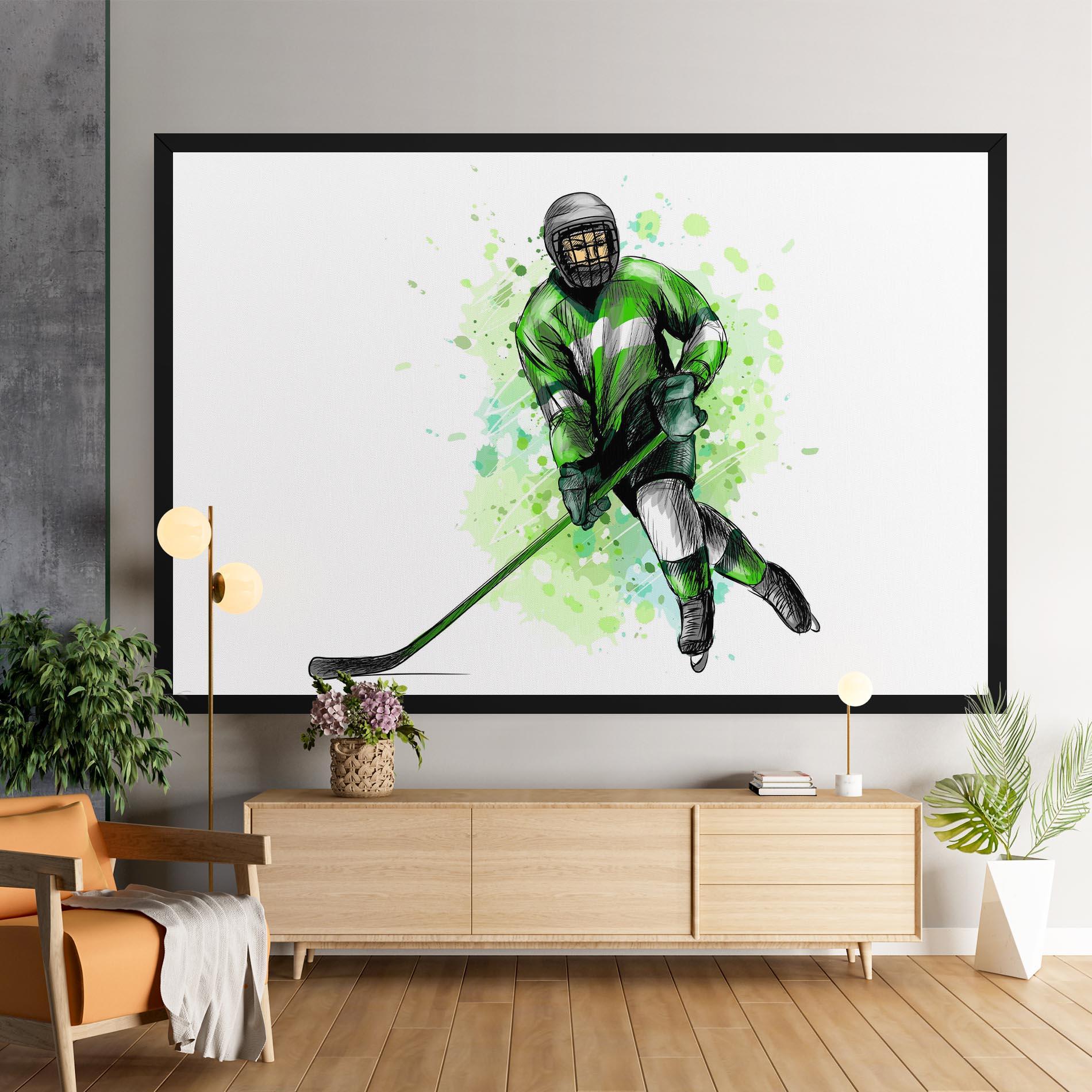Leinwandbild Green Hockey mockup 9