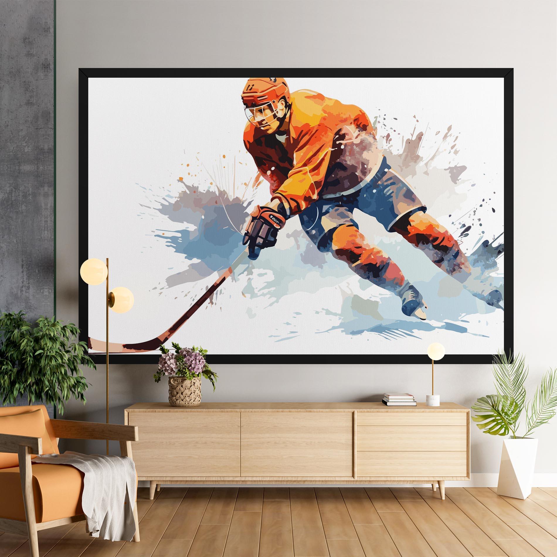 Leinwandbild Orange Hockey mockup 9
