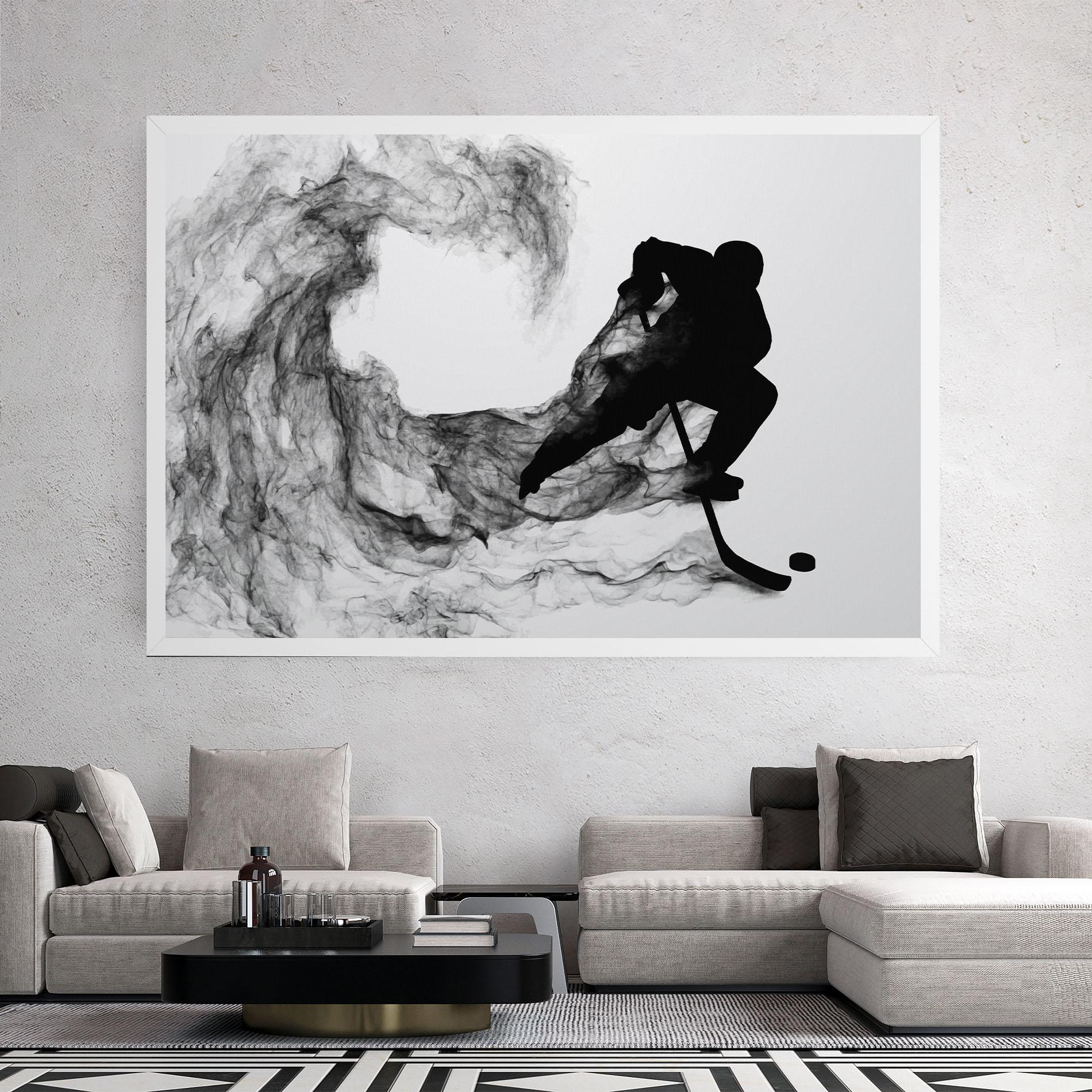 Leinwandbild Black Smoke Hockey mockup 2