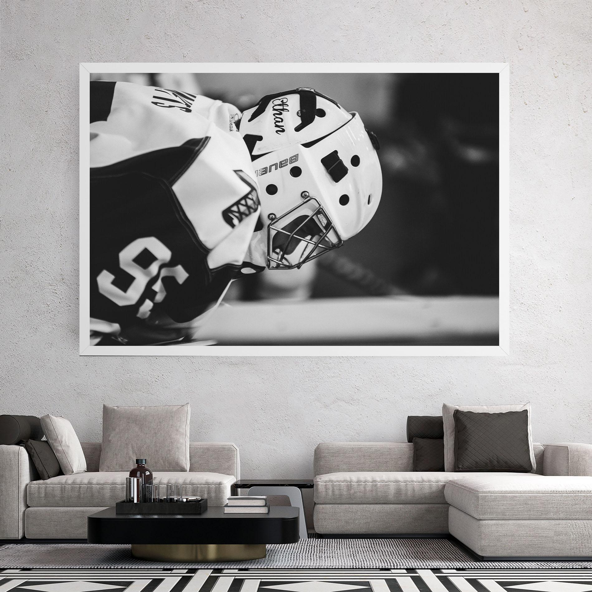 Leinwandbild Black White Hockey mockup 2