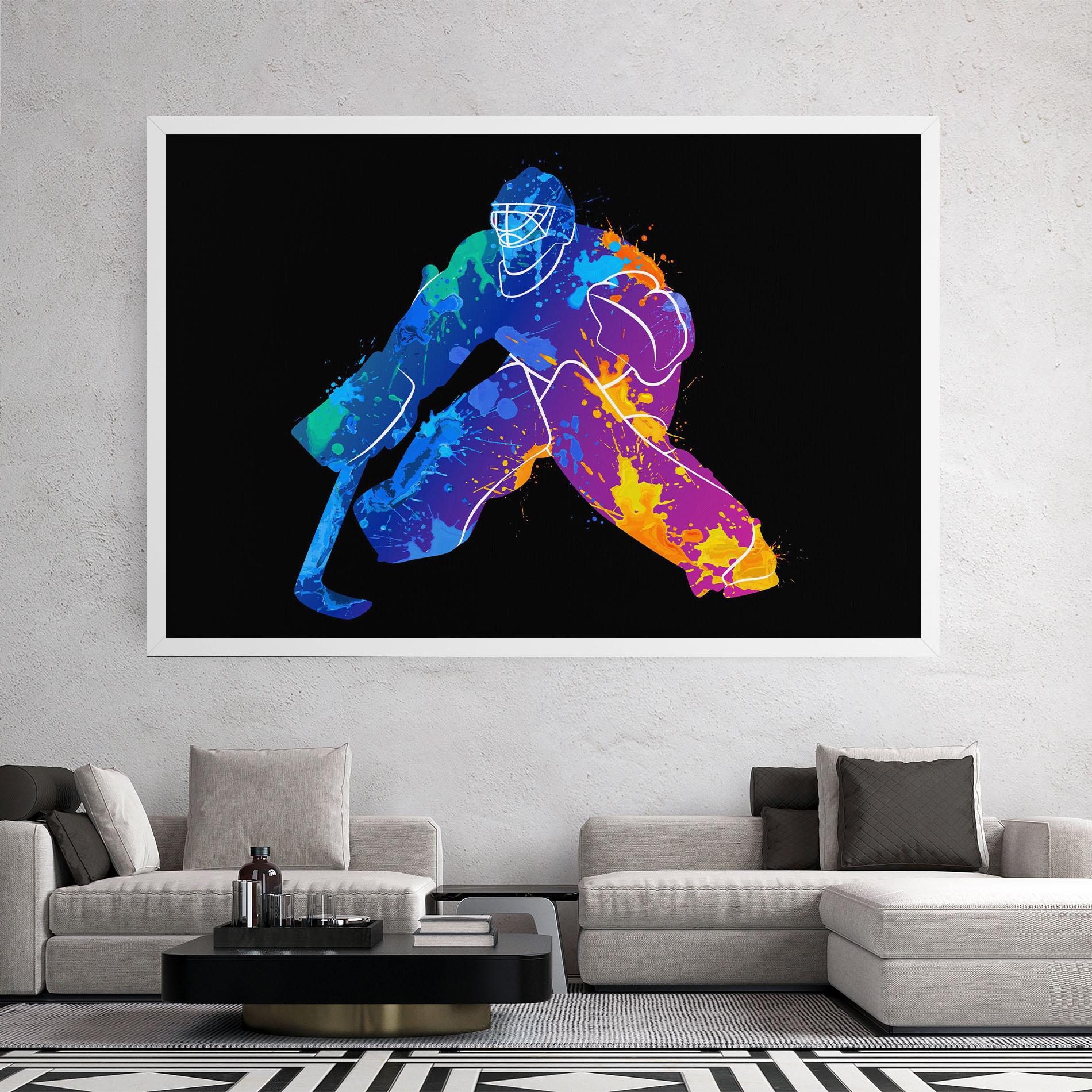 Leinwandbild Blue Purple Hockey mockup 2